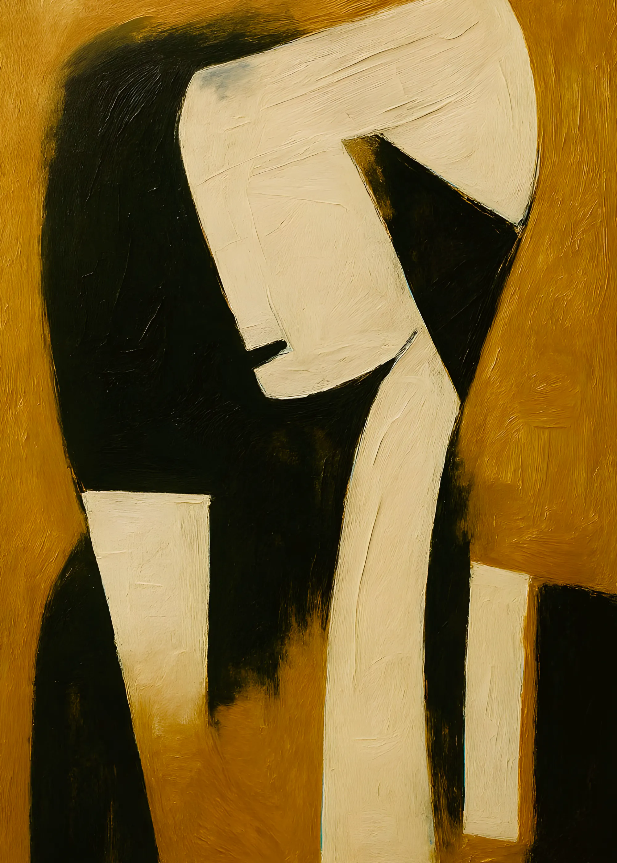 Ocker Abstrakt Umarmung Poster 0