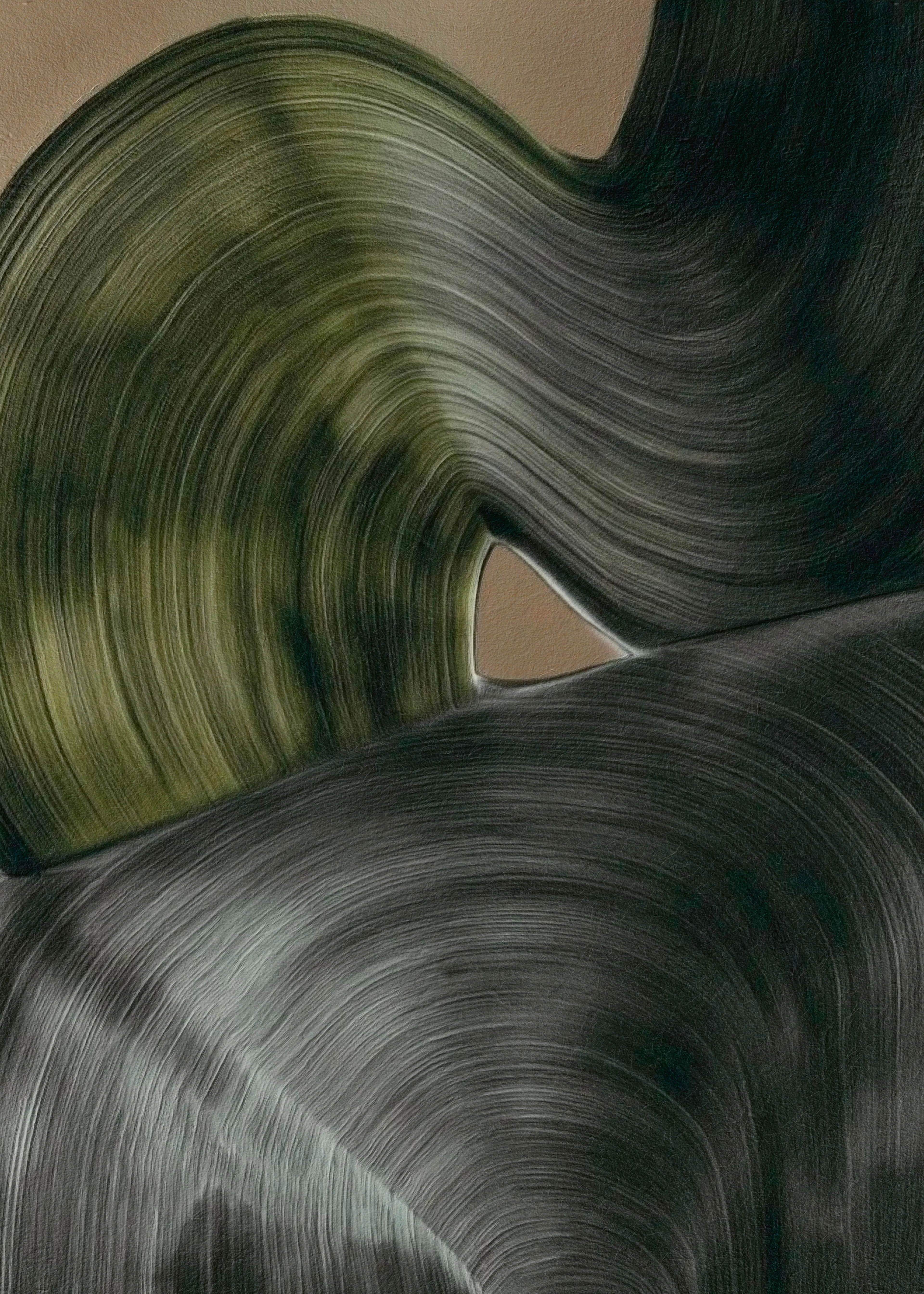 Groene Abstracte Curves Poster 0