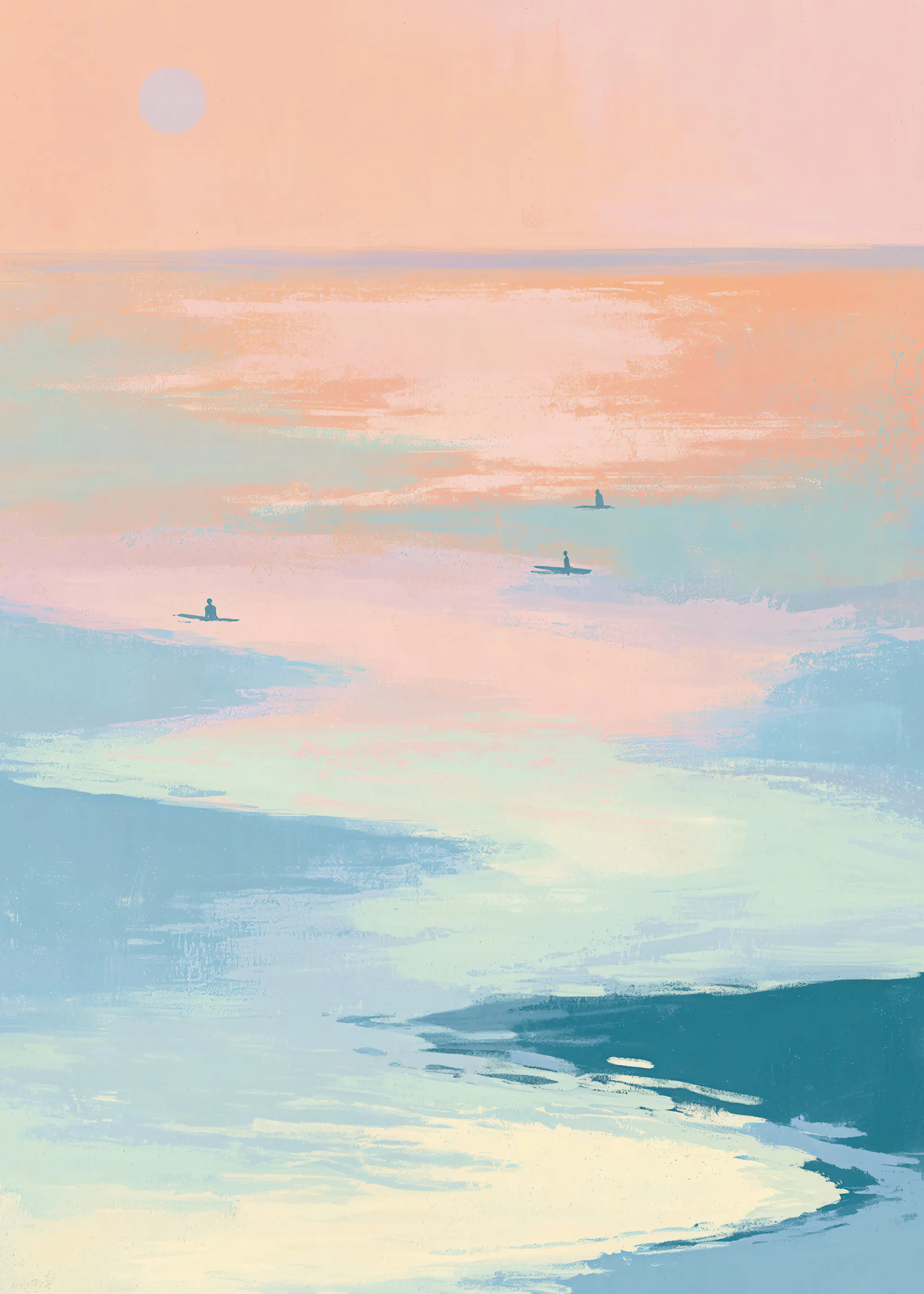Coucher de Soleil Serein Pêche Poster 0