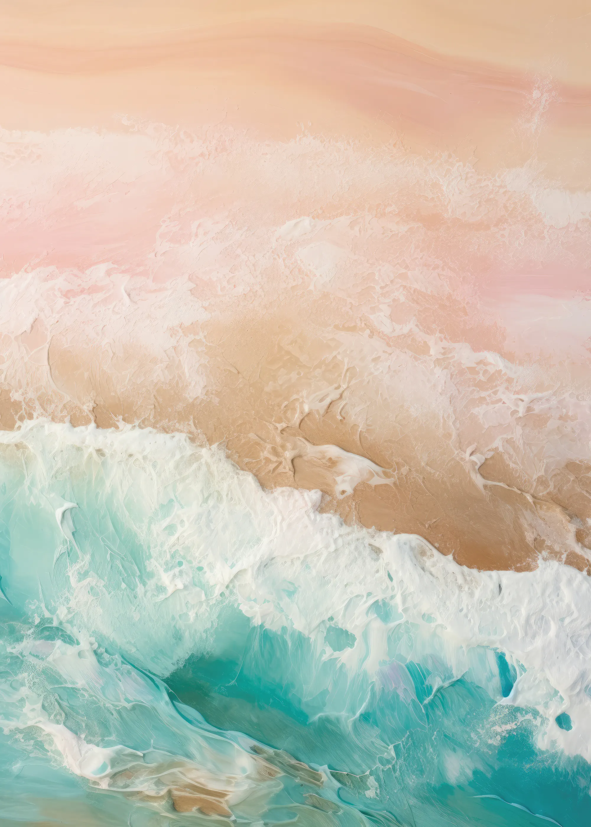 Rustige Aqua Strand Poster 0