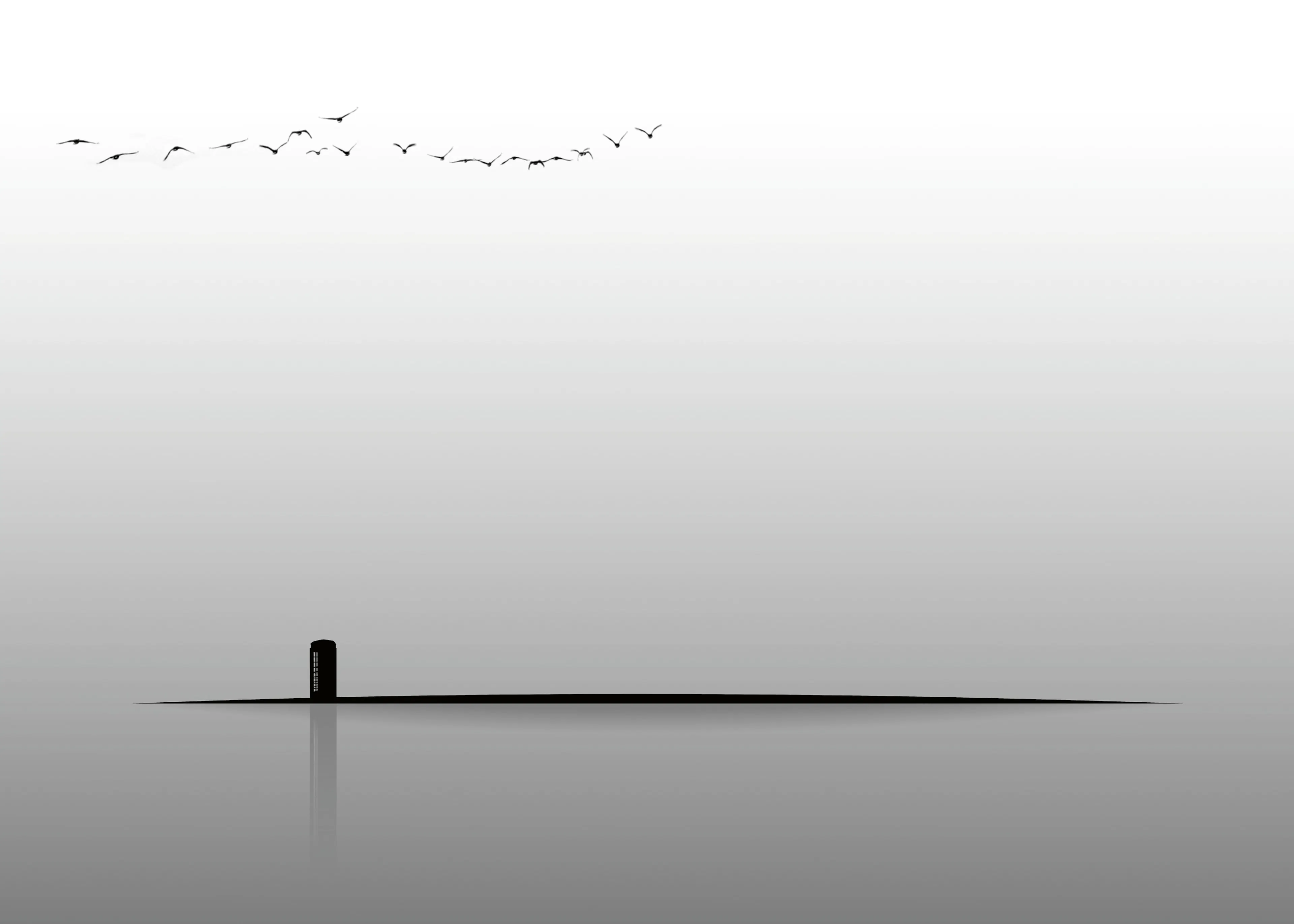 Grijze Stille Horizon Poster 0