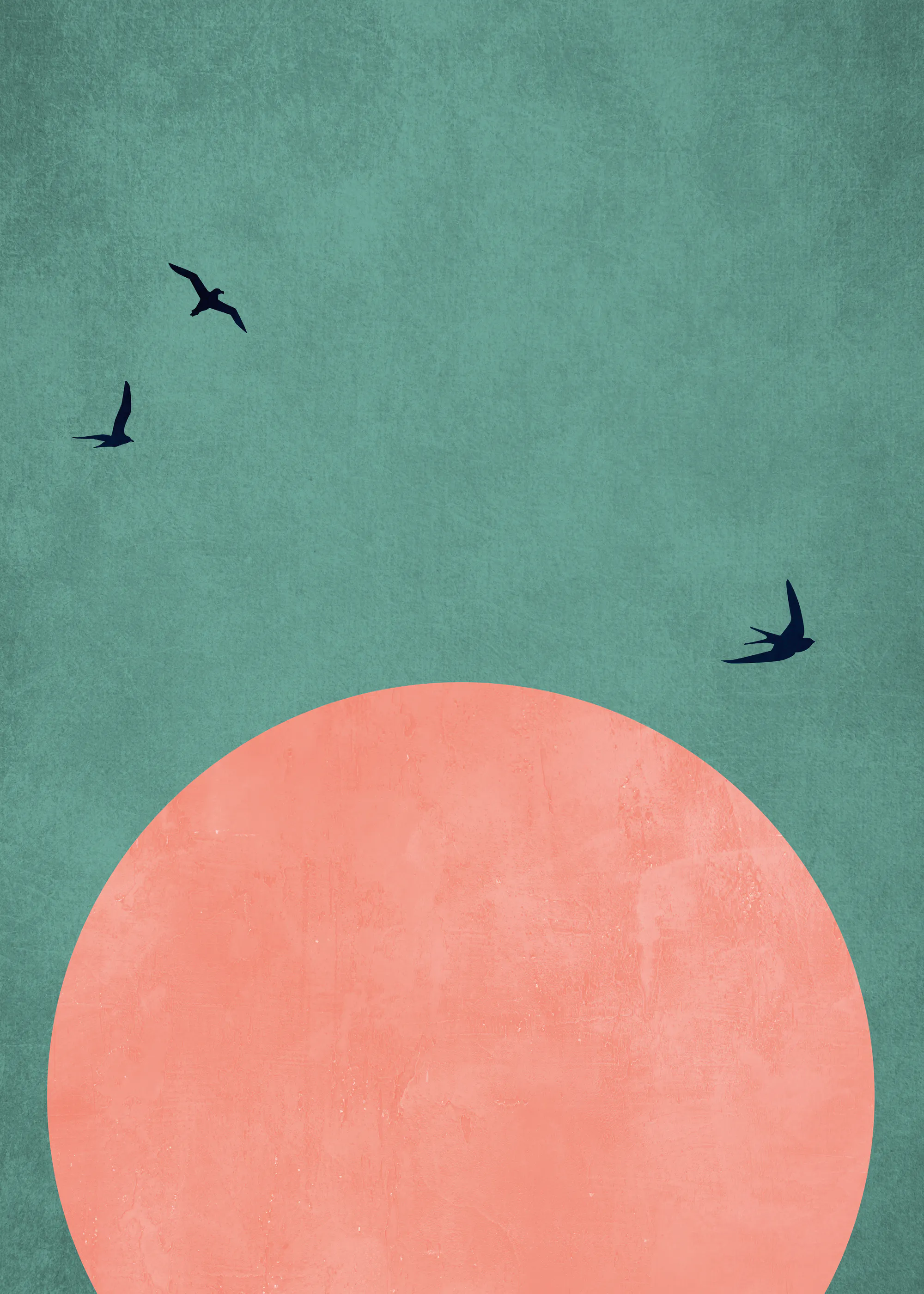 Teal Sunset Flight Poster 0