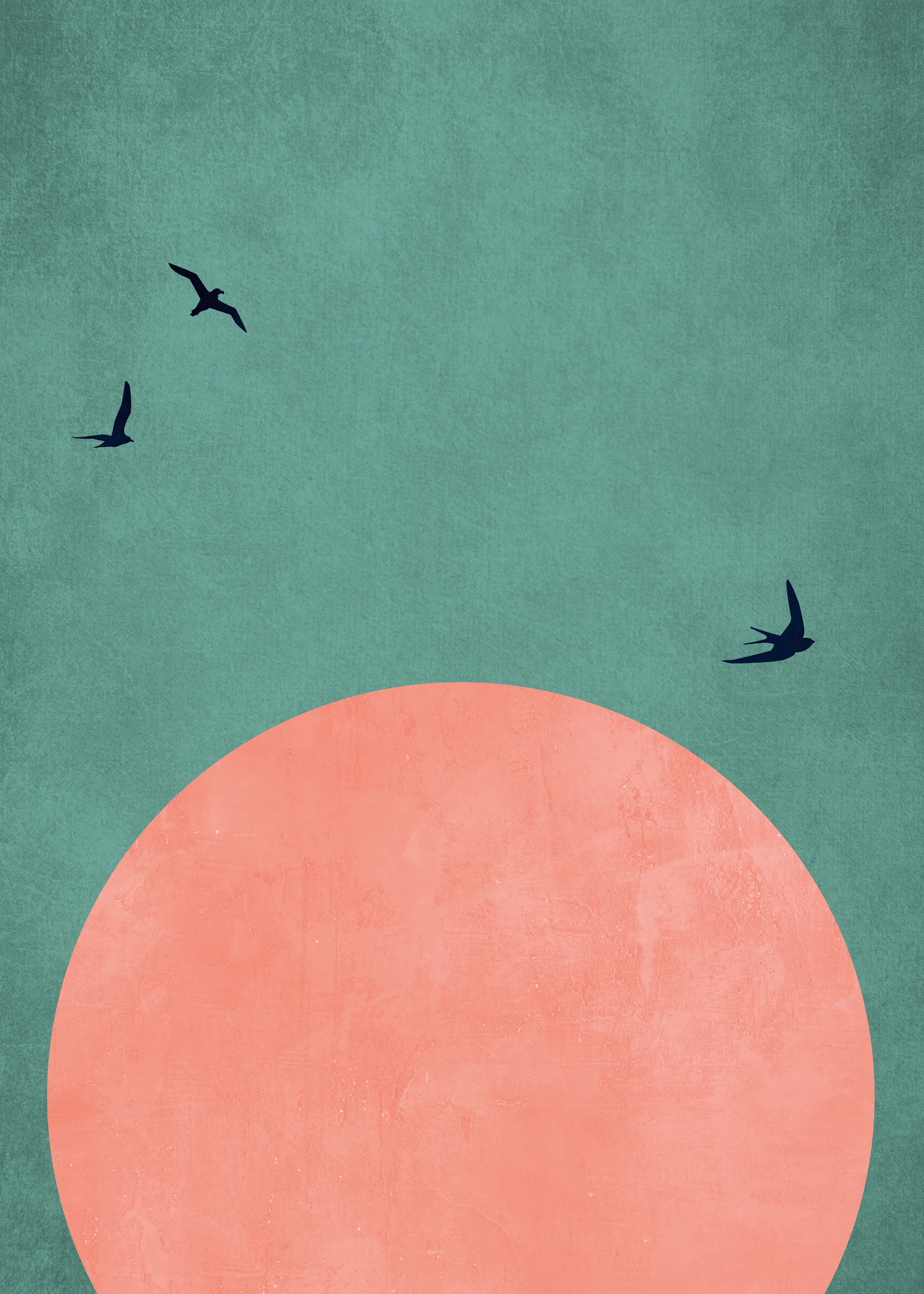 Teal Sunset Flight Poster 0
