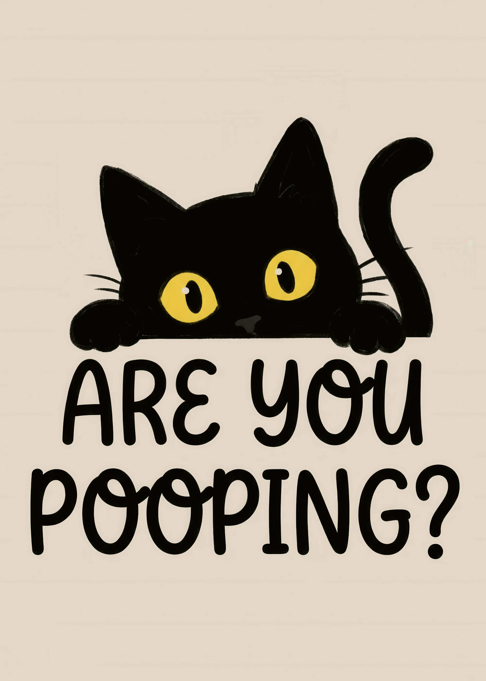 Gul Nyfiken Katt Poster 0