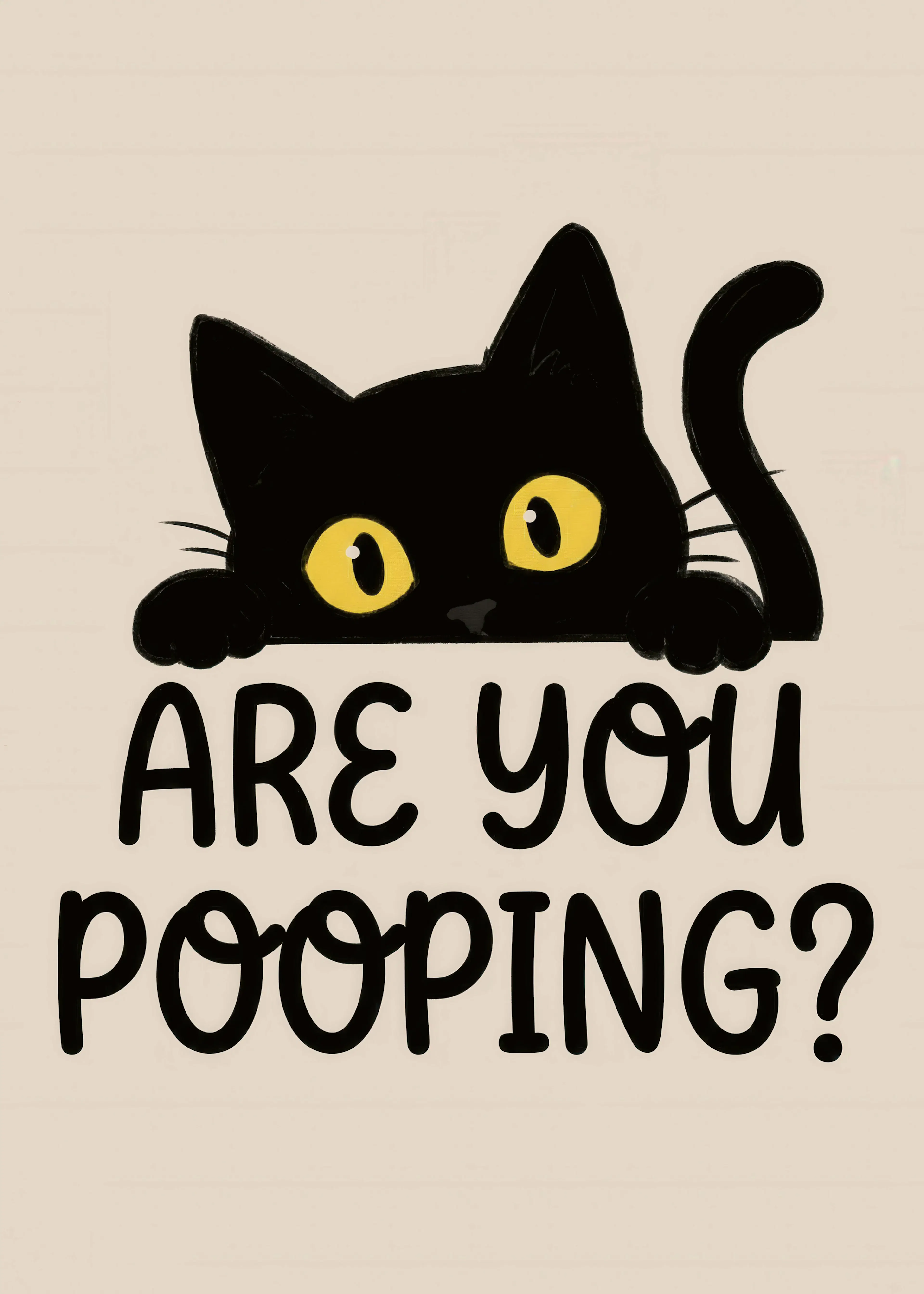 Yellow Curious Cat Poster 0