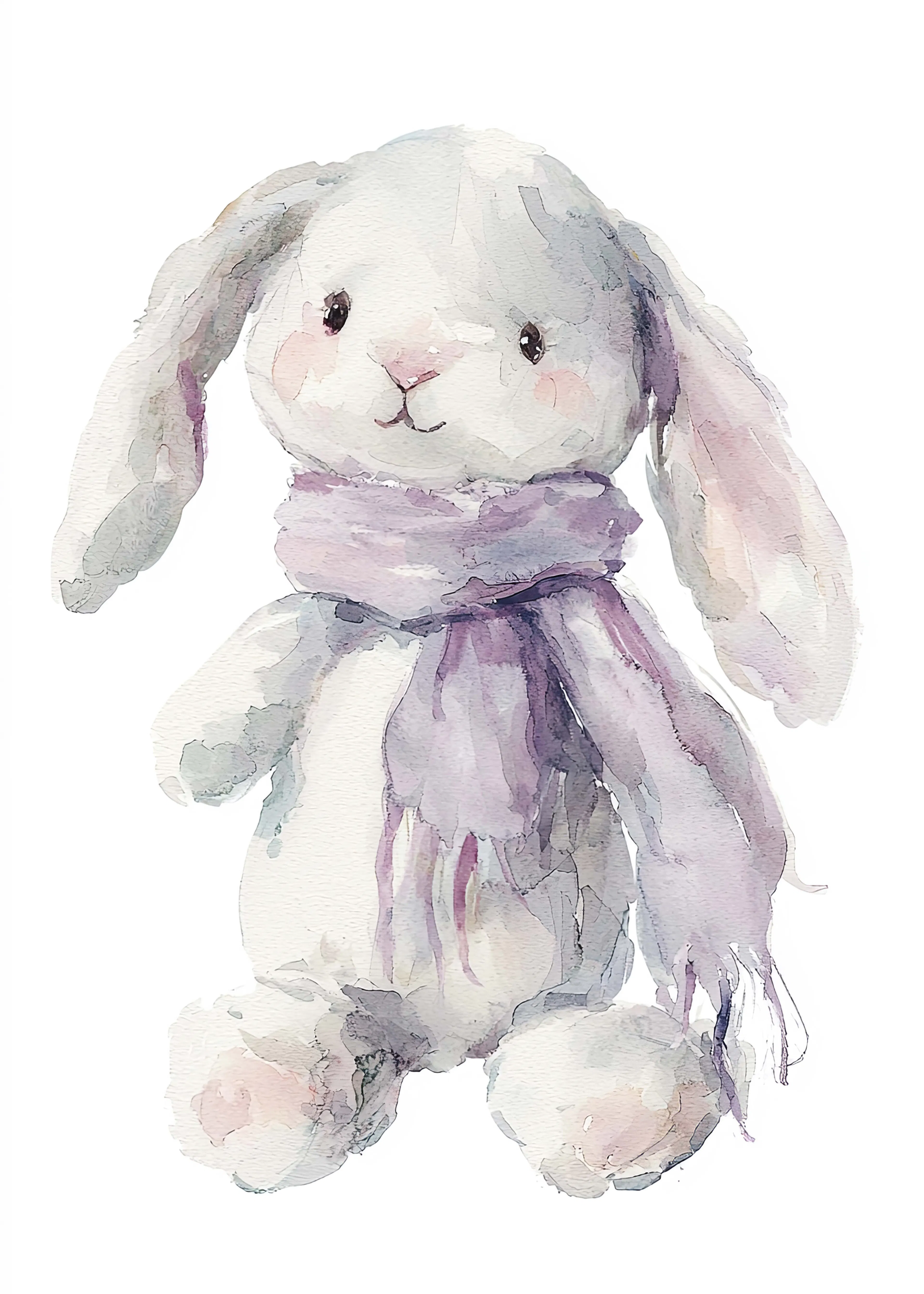 Soft White Cozy Bunny Poster 0