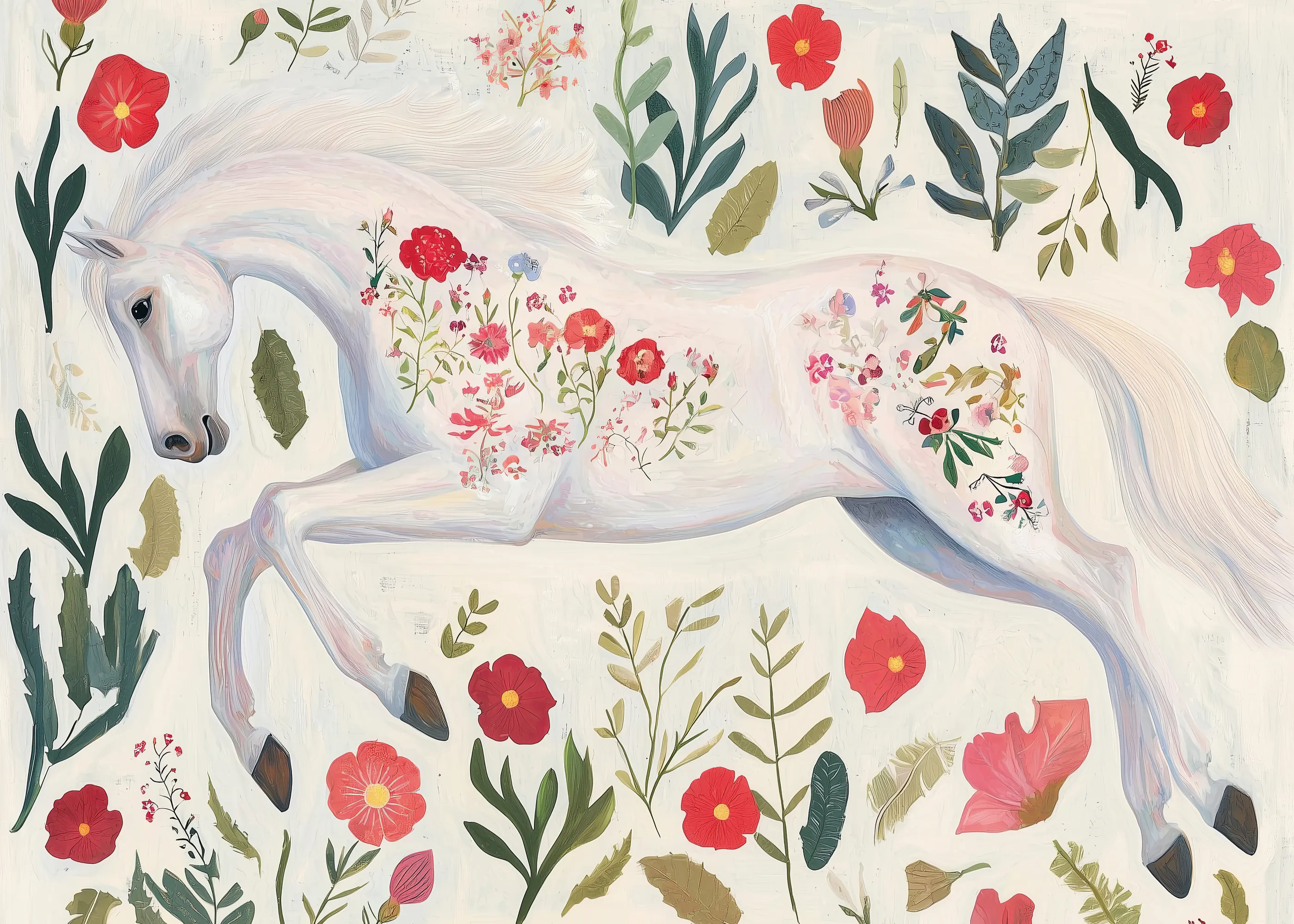 White Floral Embrace Poster 0