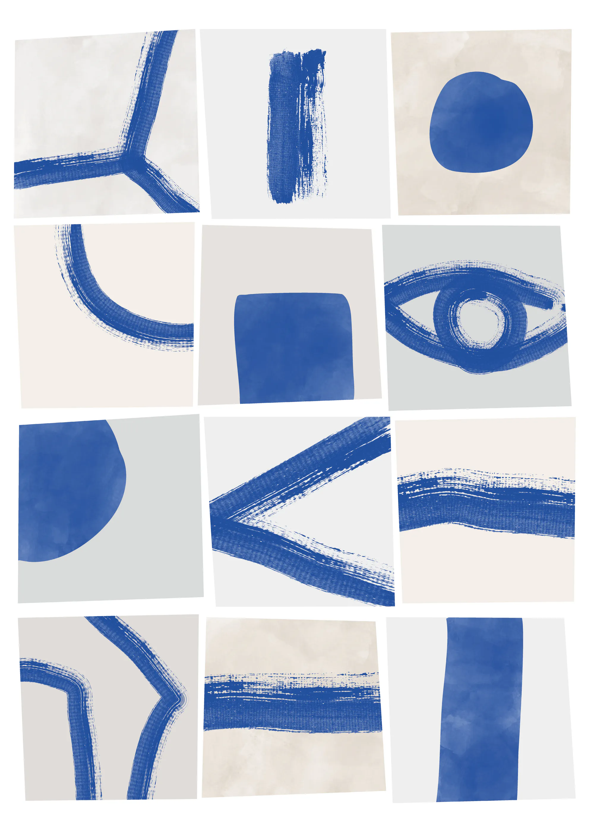 Blue Blue Abstract Shapes Poster 0
