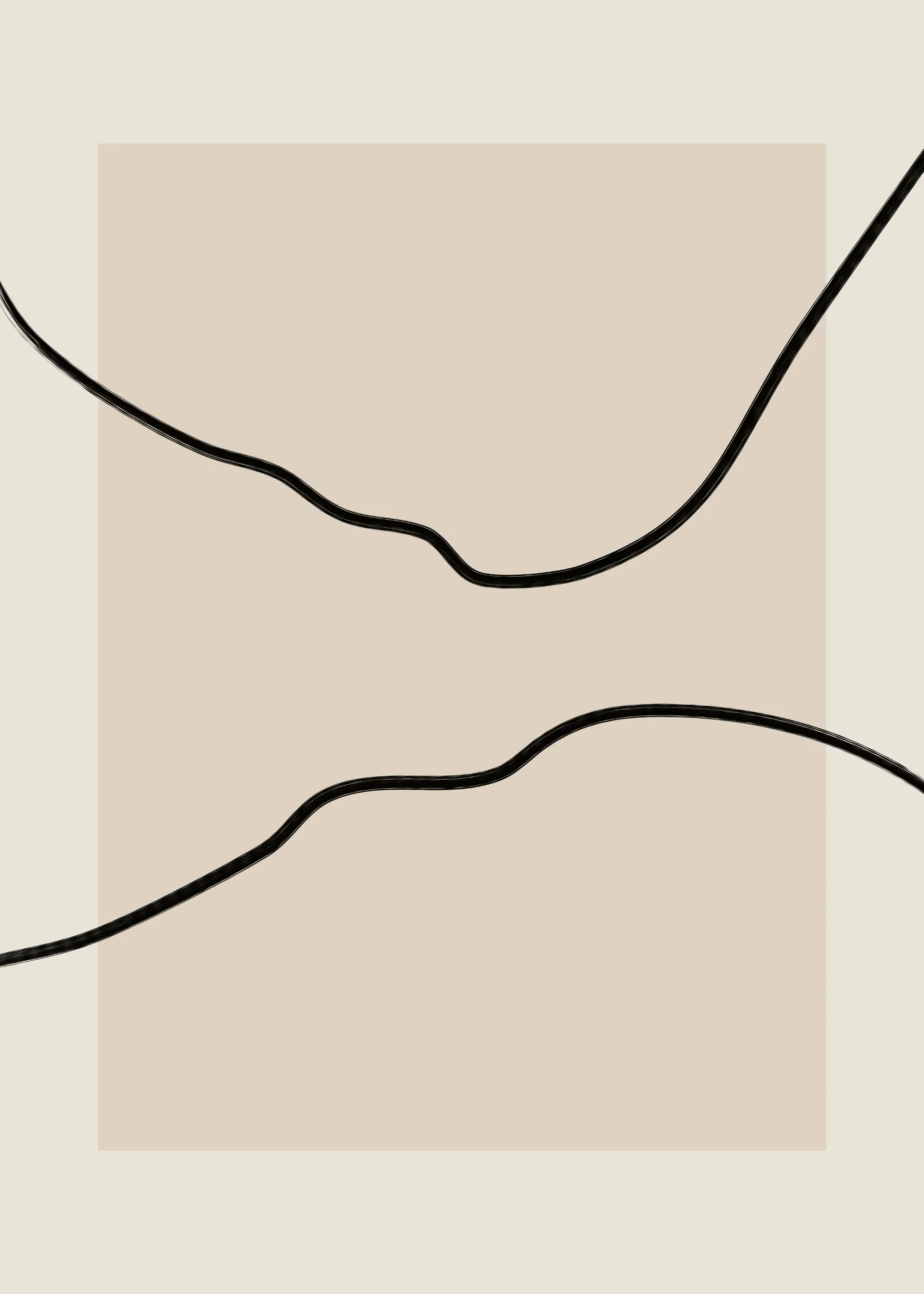 Beige Minimalistische Kurven Poster 0
