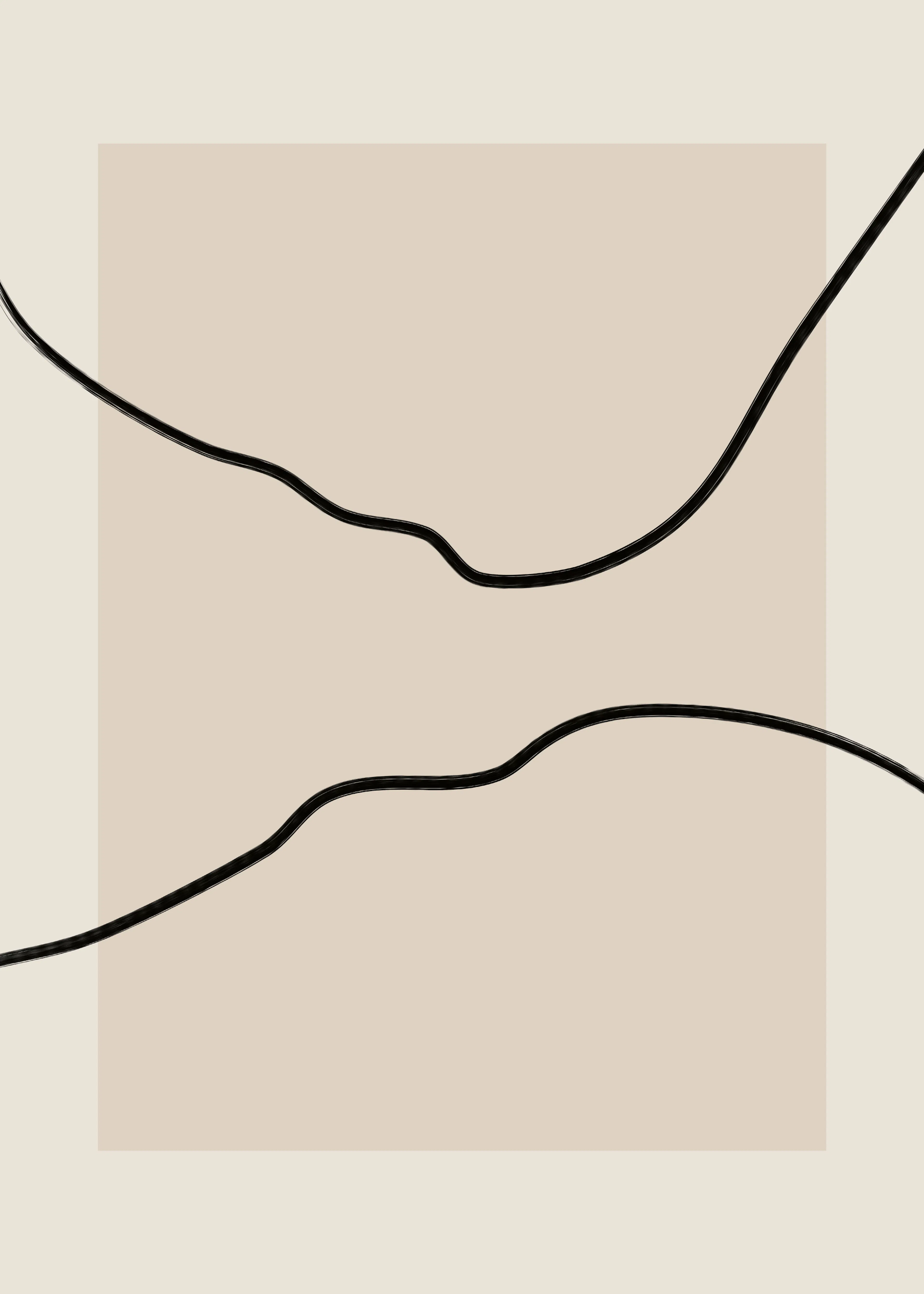 Beige Minimalist Curves Poster 0