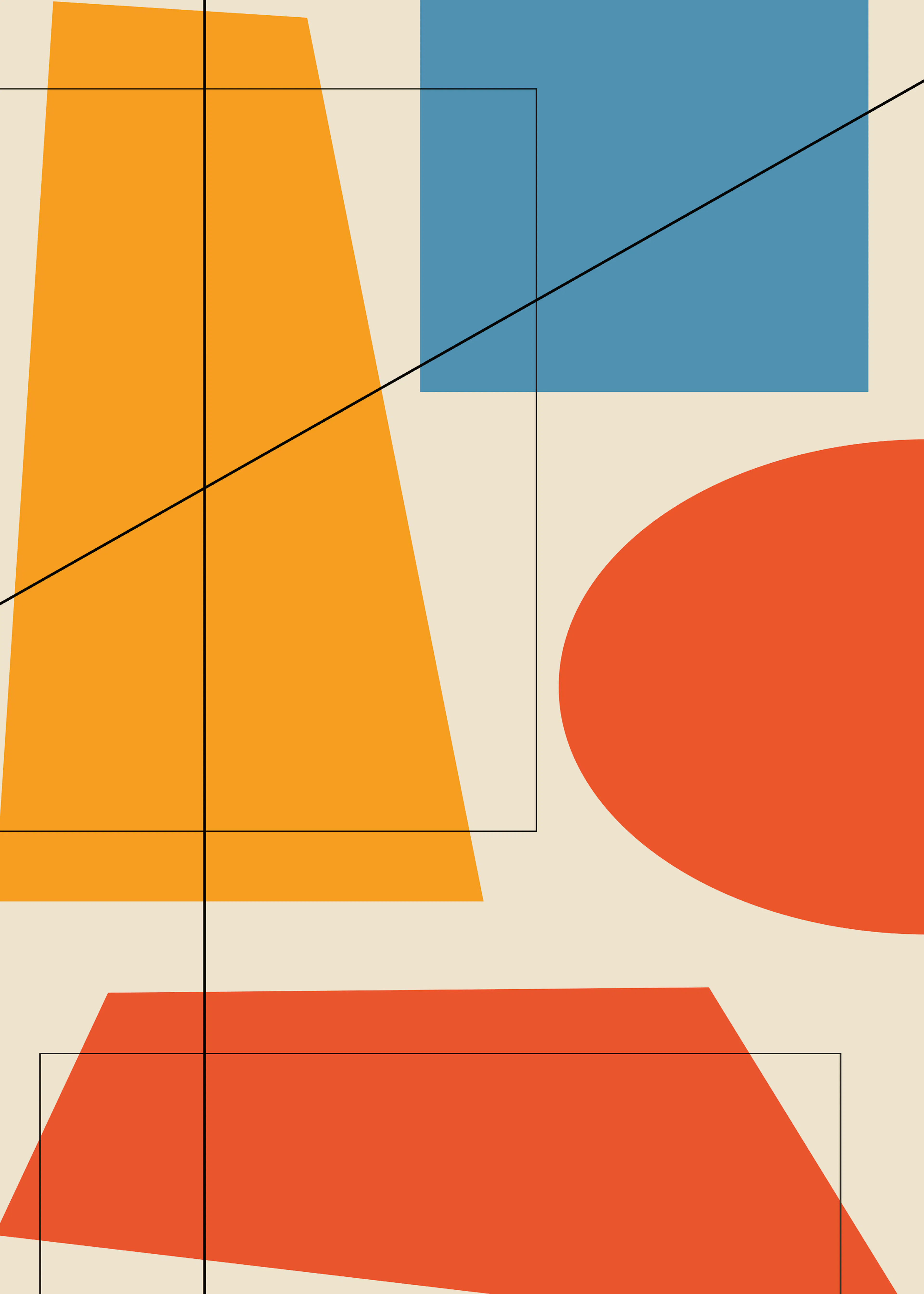 Verbrand Oranje Vormen Poster 0