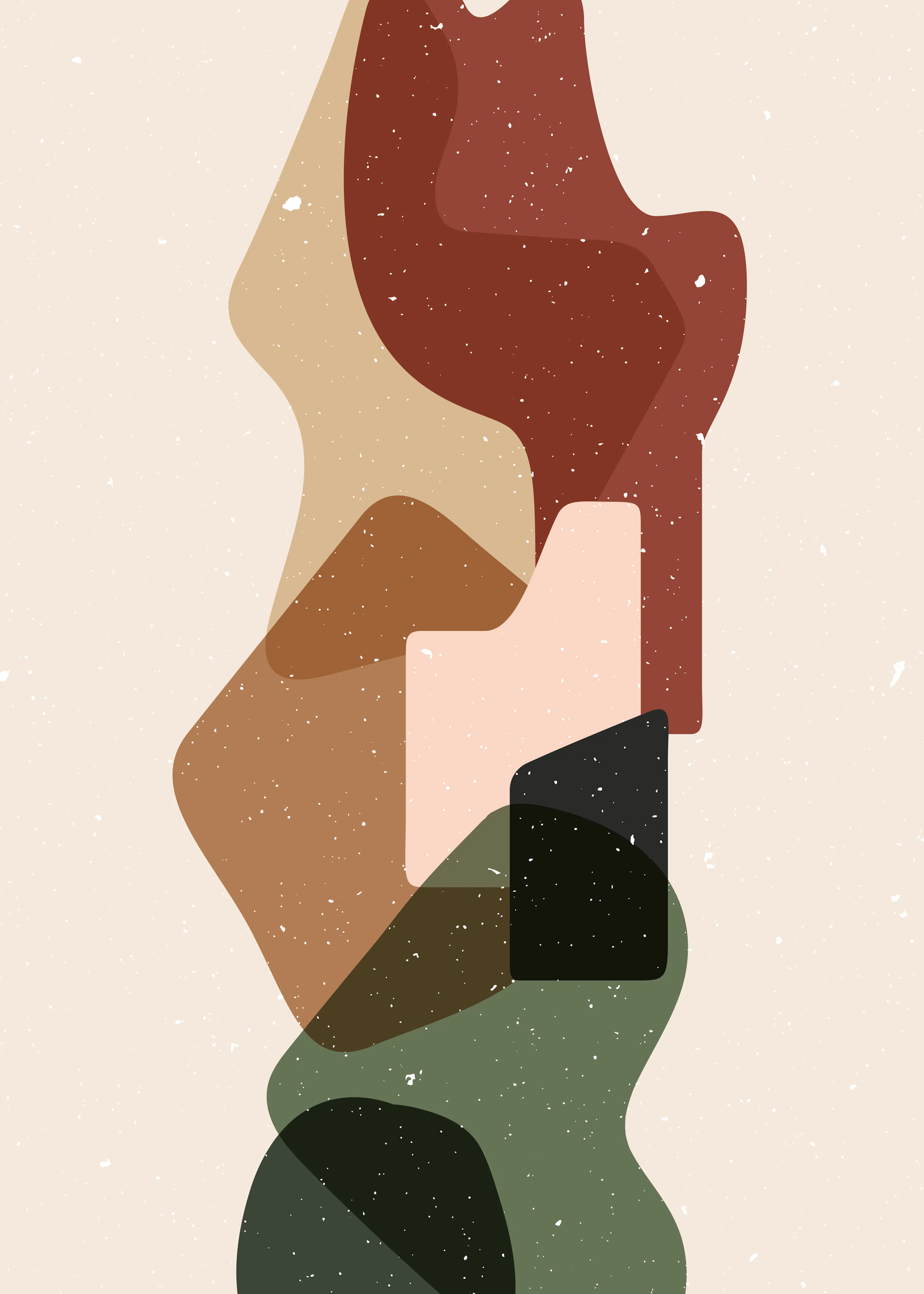 Bruine Abstracte Silhouet Poster 0