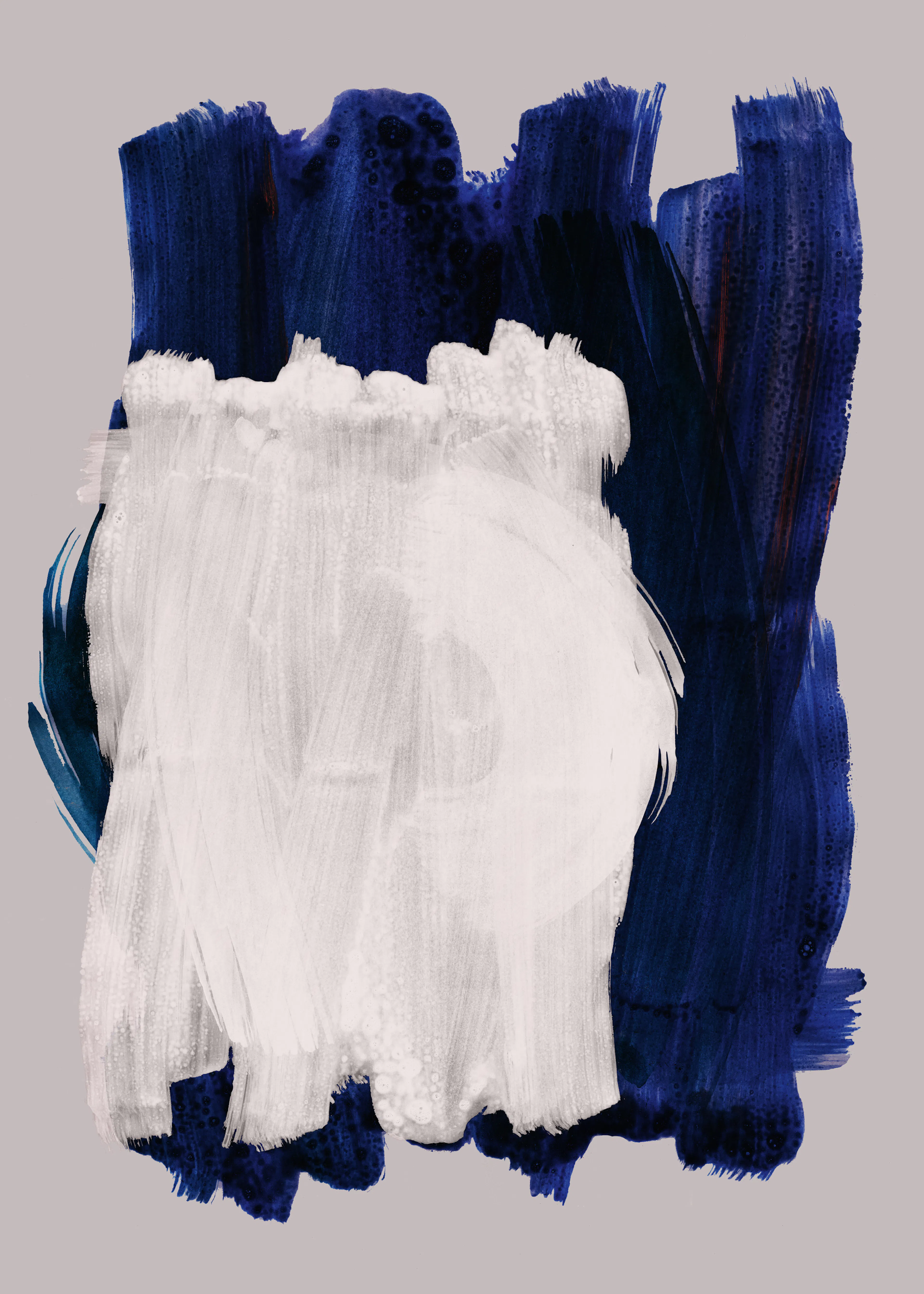 Blue Midnight Brushstrokes Poster 0