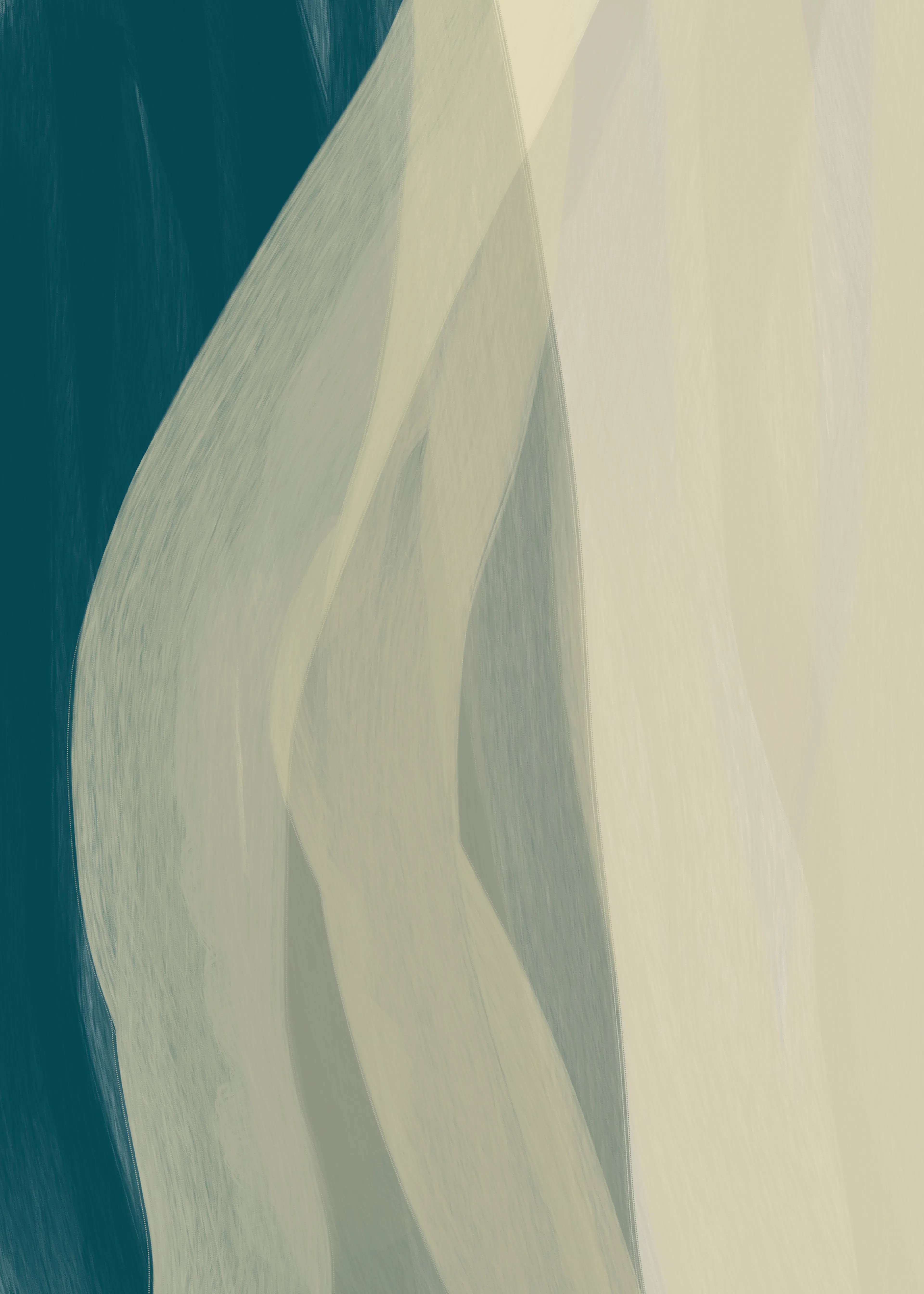 Cream Abstract Waves Poster 0