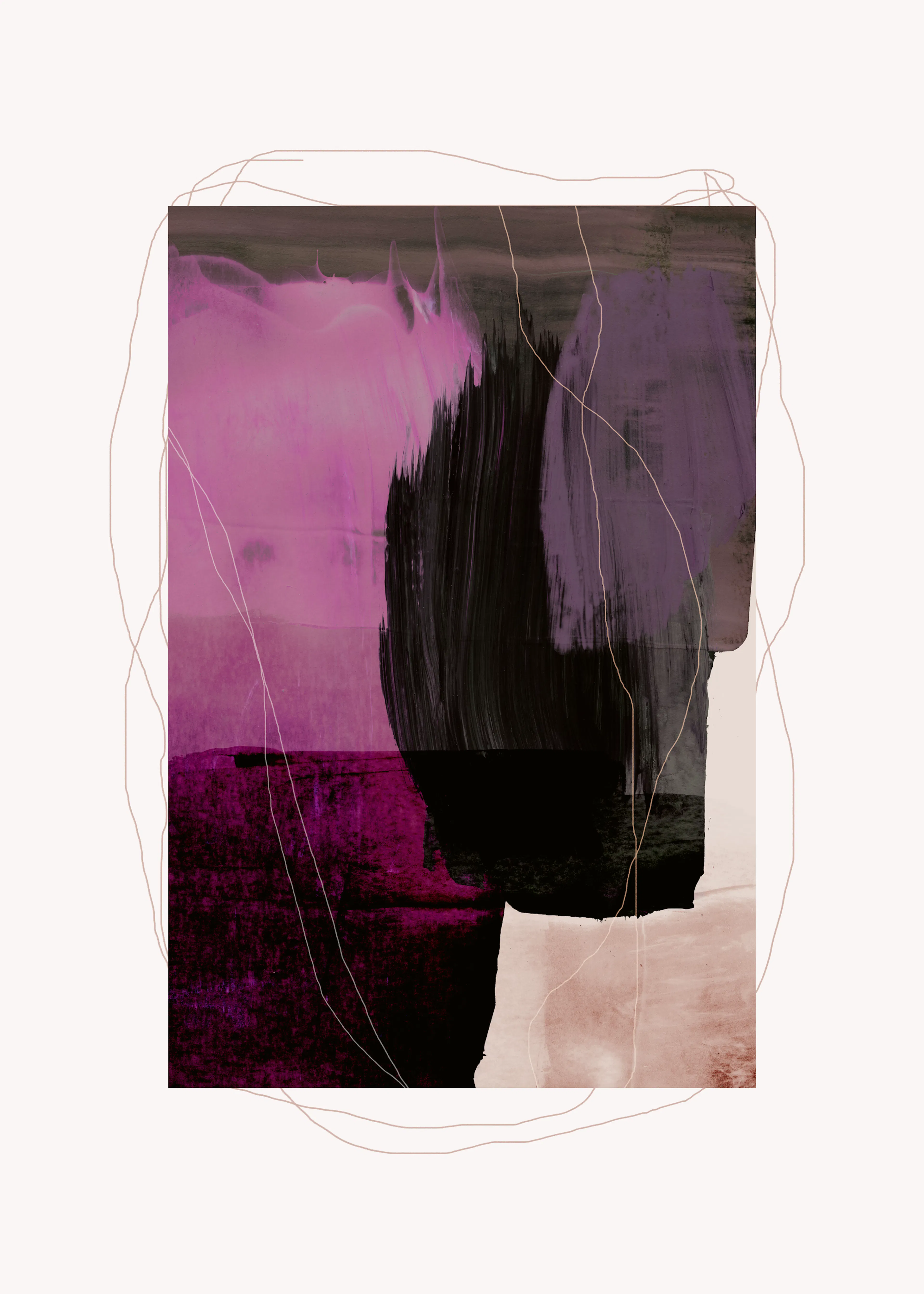 Paarse Abstracte Schaduwen Poster 0
