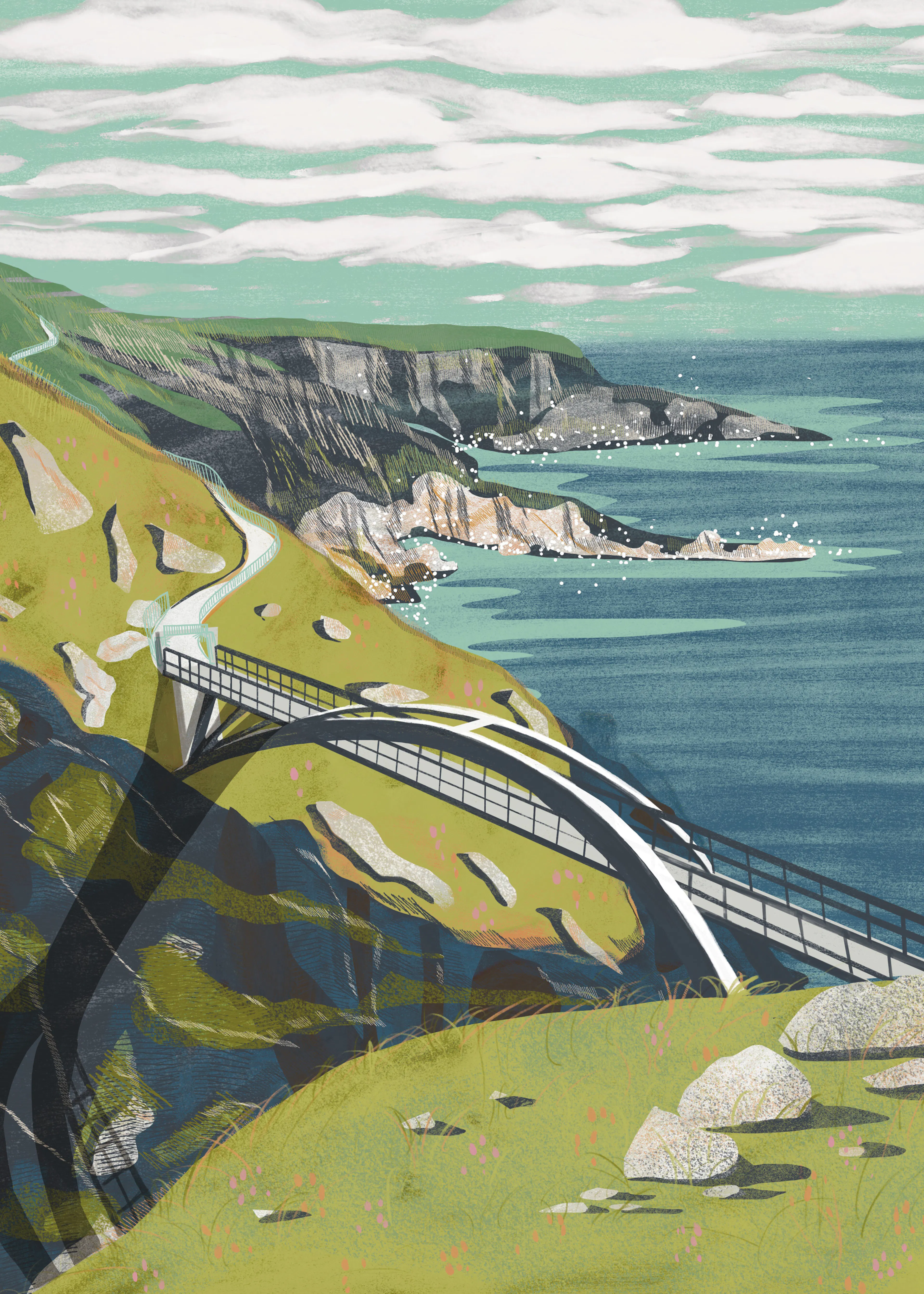 Green Coastal Cliffs Poster 0