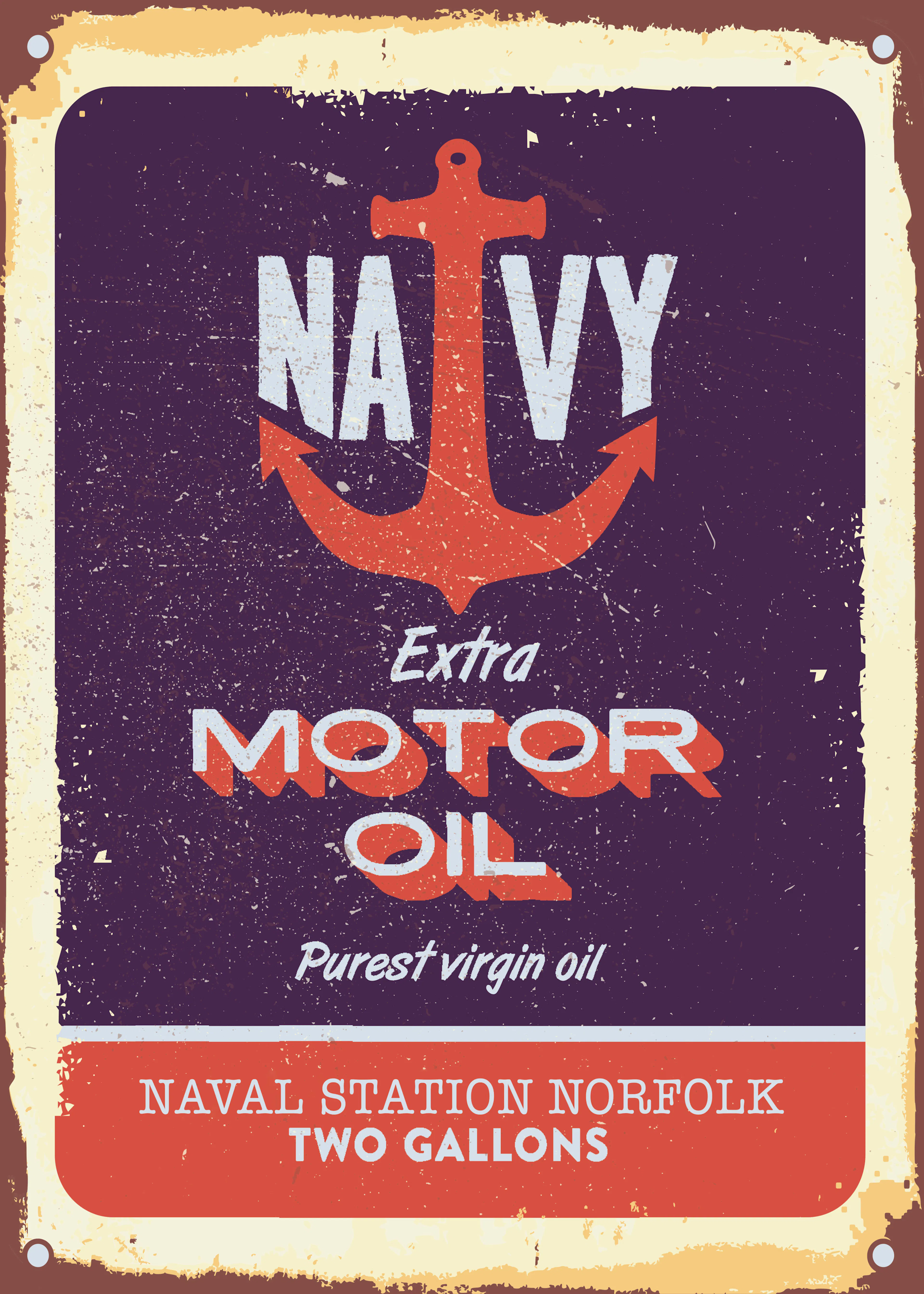 Huile Moteur Bleu Marine Poster 0