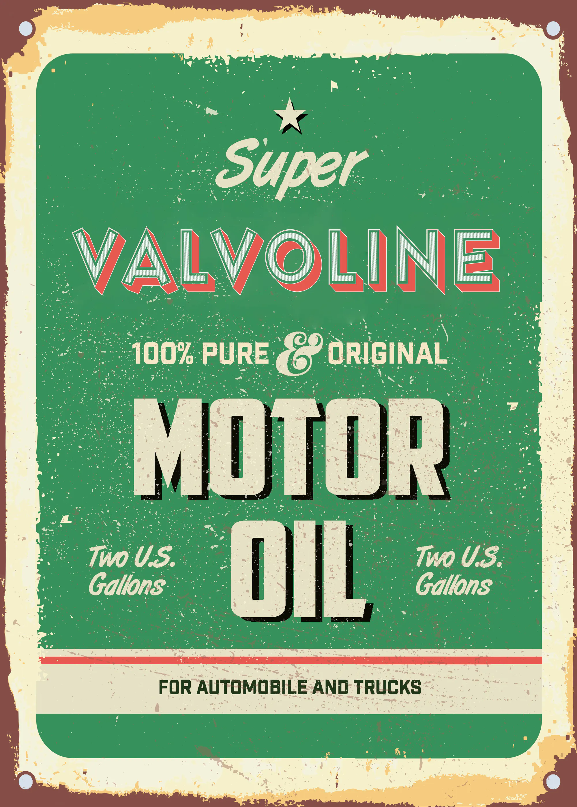 Green Vintage Motor Oil Poster 0