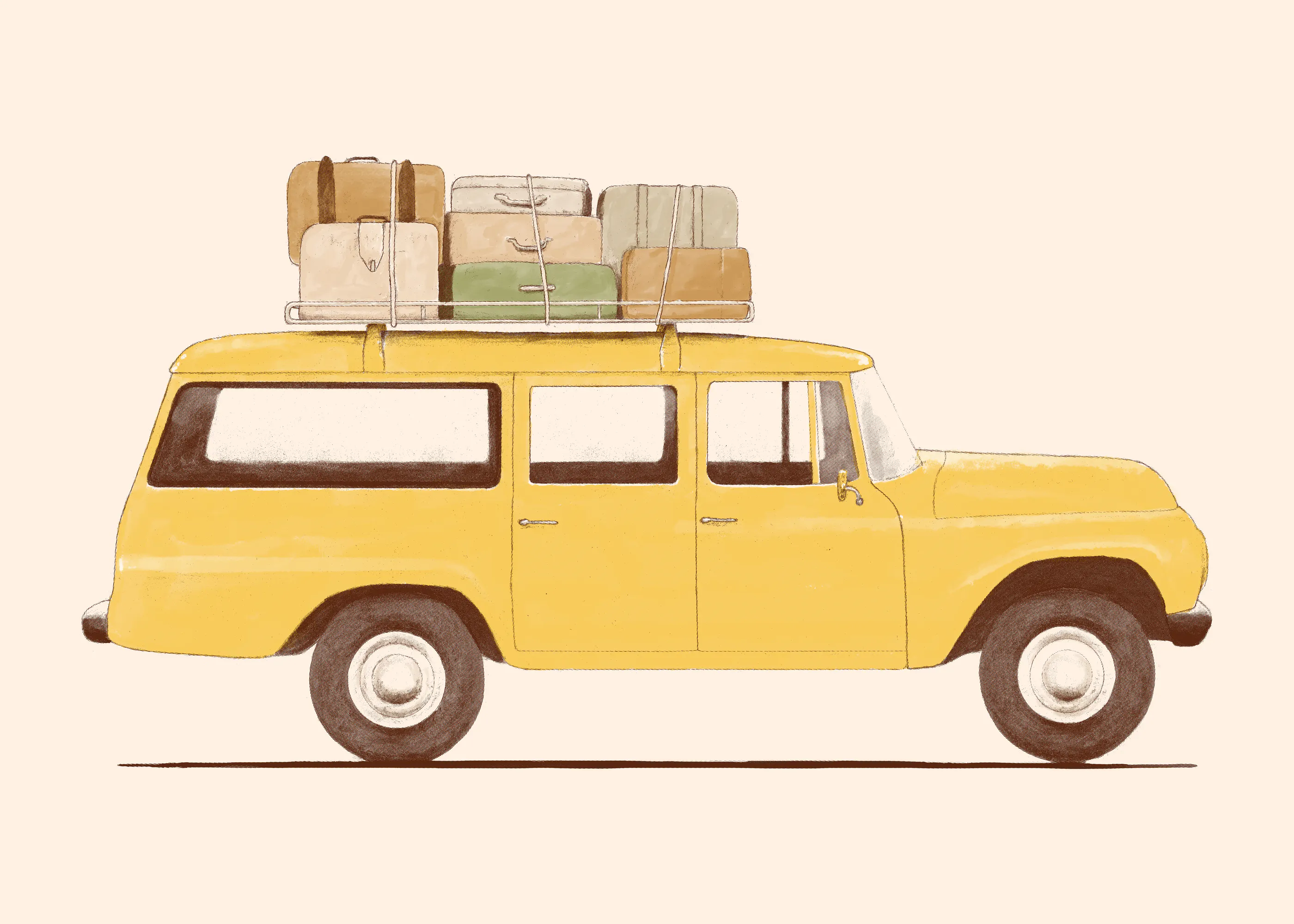 Voiture Jaune de Voyage Poster 0