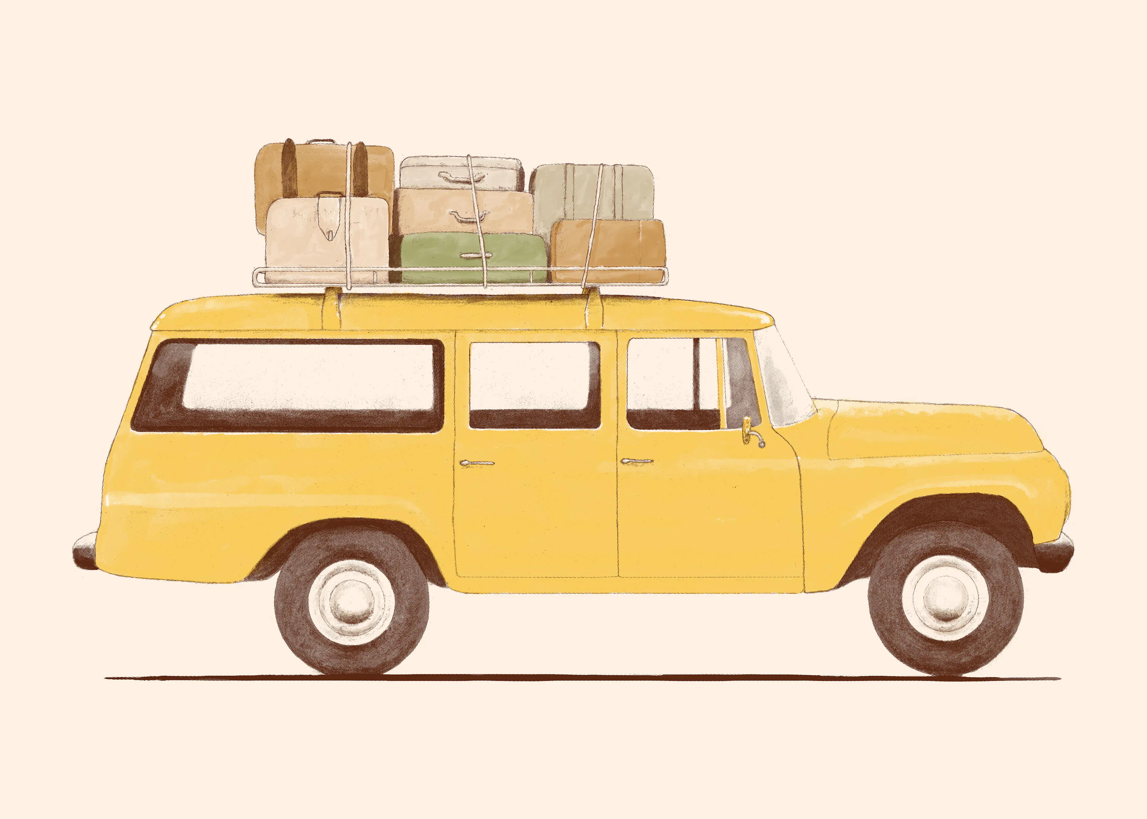 Voiture Jaune de Voyage Poster 0