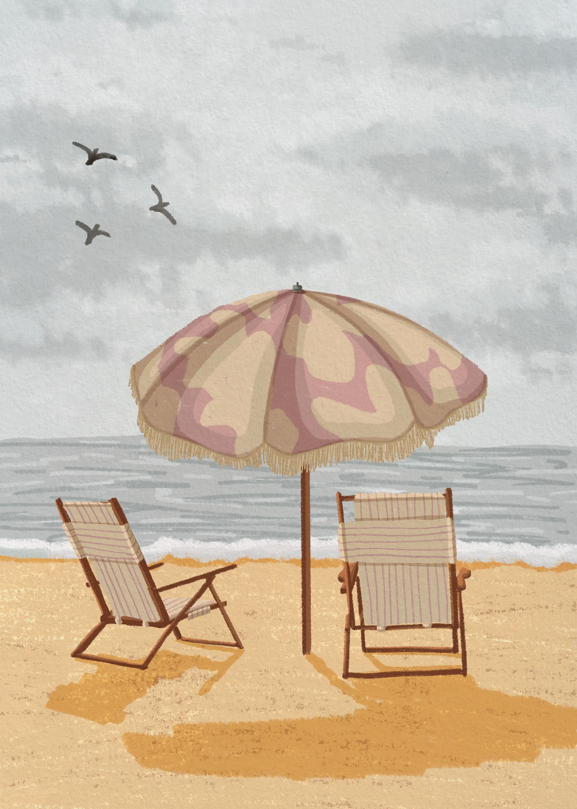 Beige Strandstille Poster 0