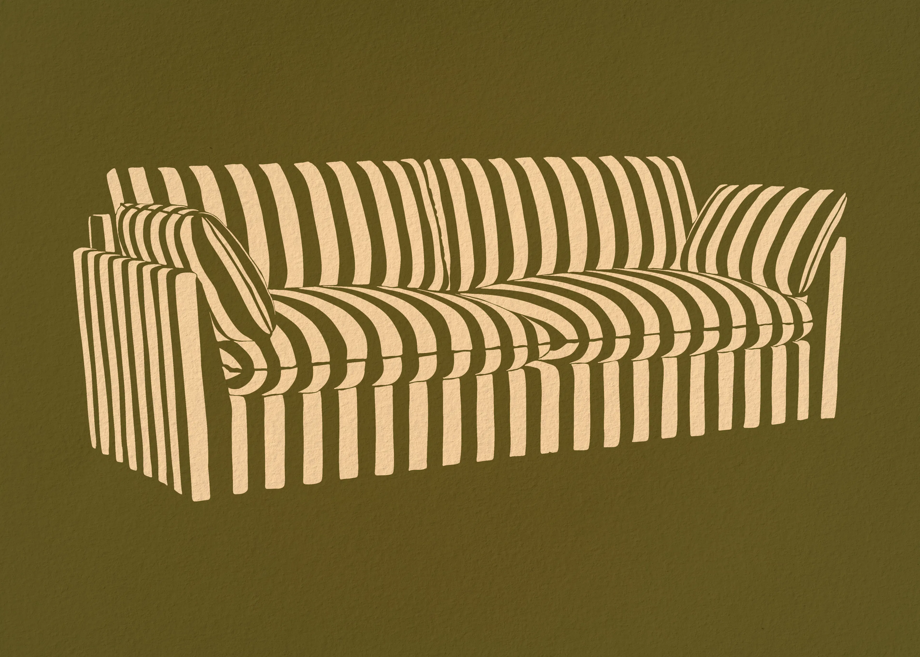 Olive Striped Sofa Poster 0