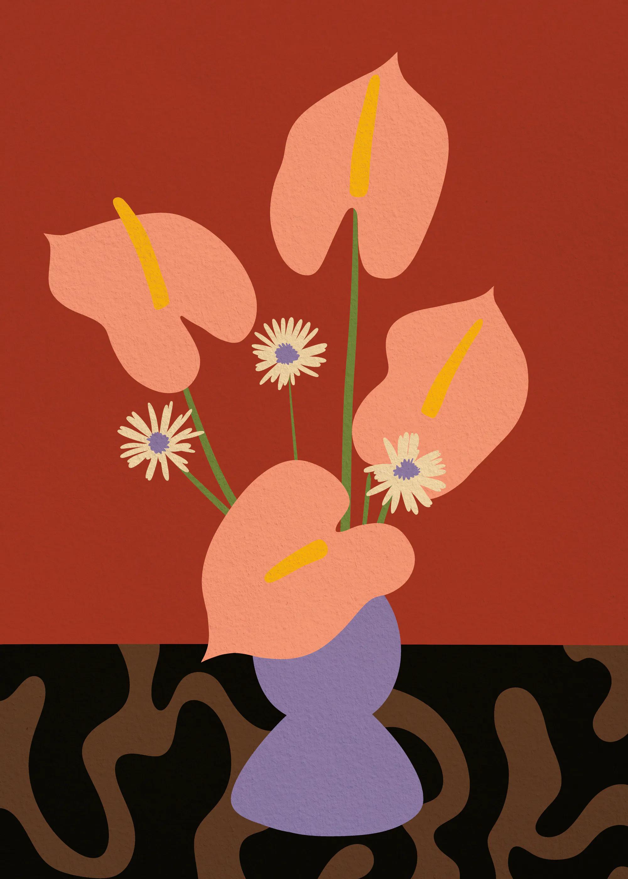 Brown Modern Floral Poster 0