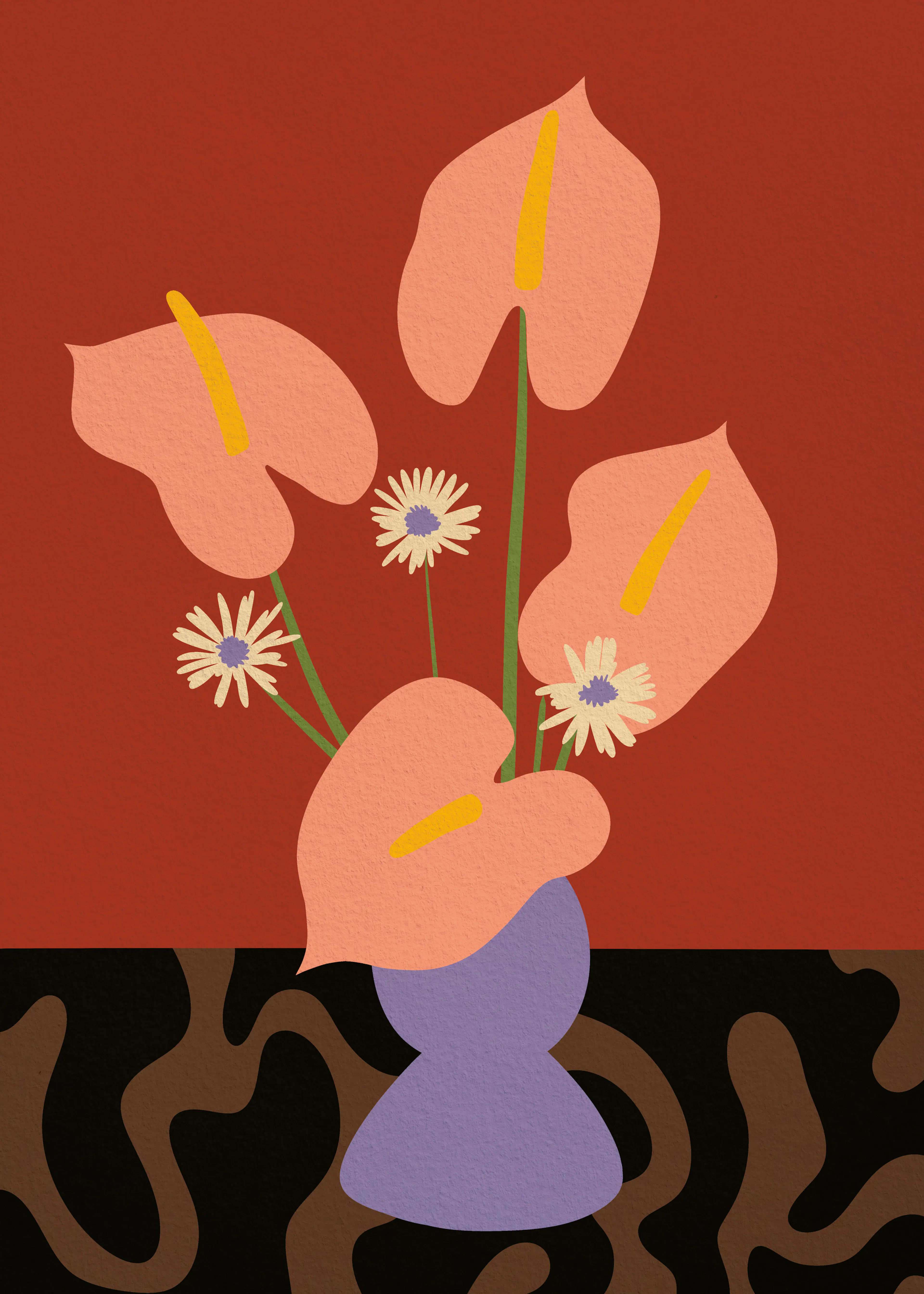 Brown Modern Floral Poster 0