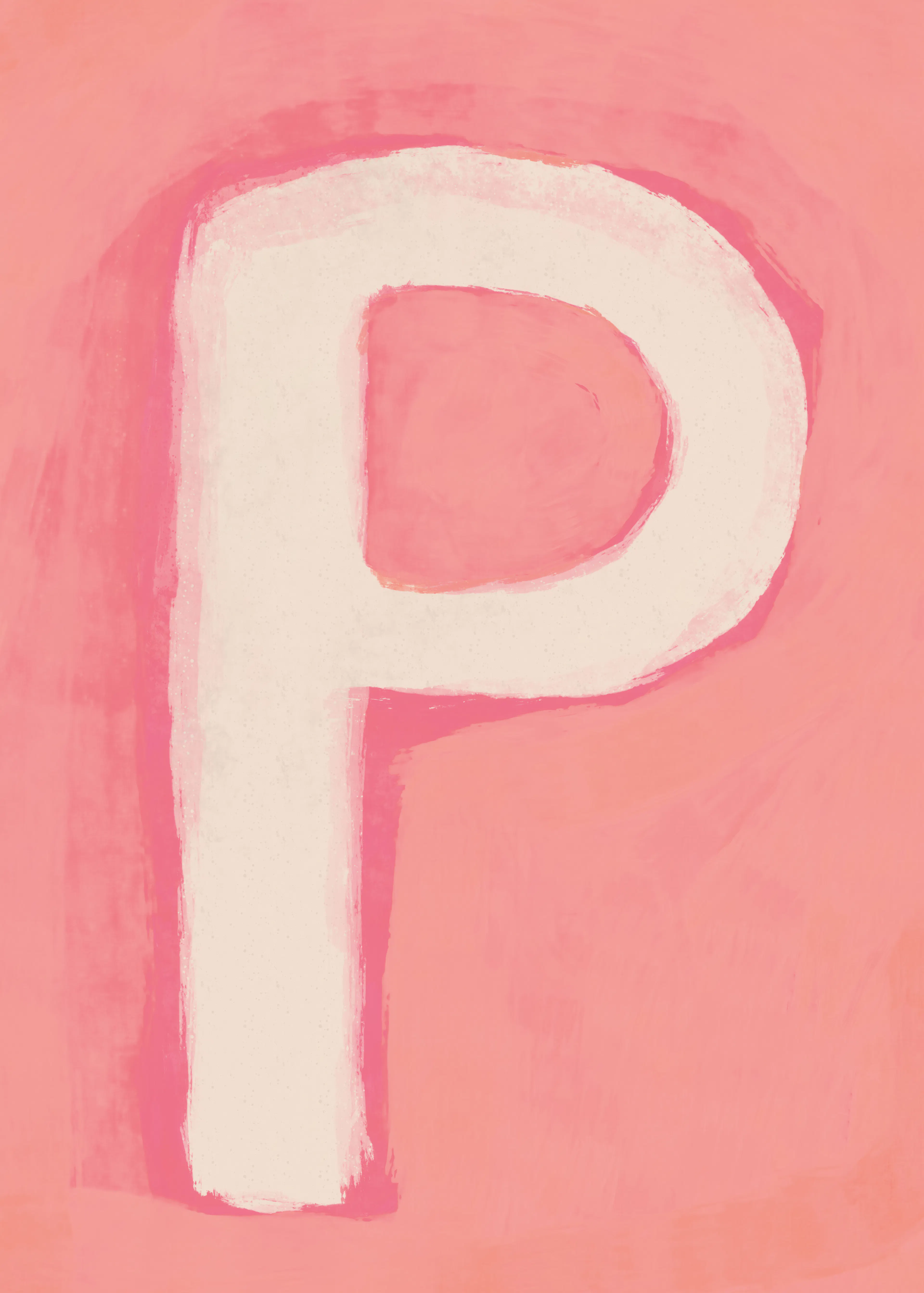 Pink Bold Letter - P Plakat 0