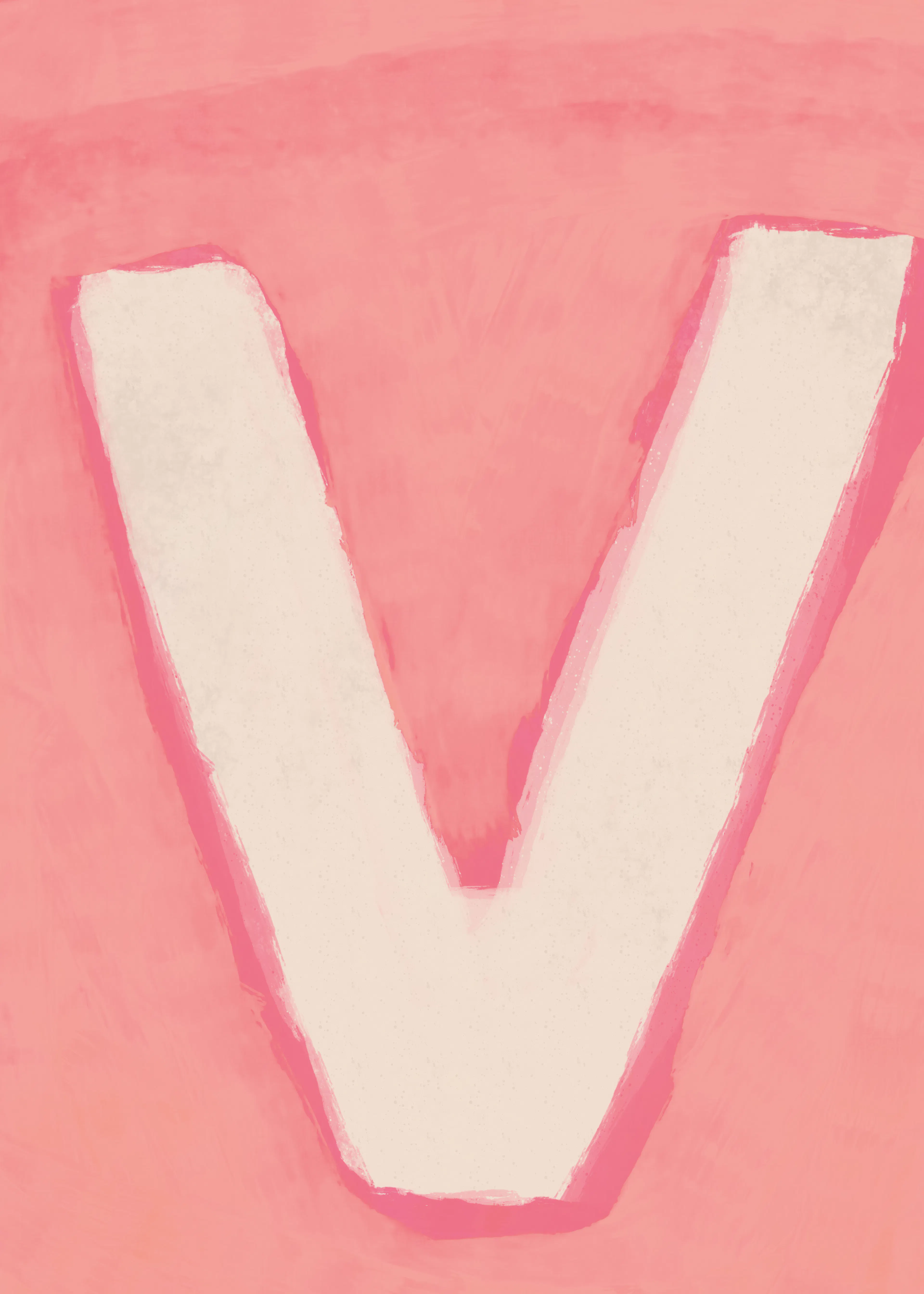 Pink Bold Letter - V Plakat 0