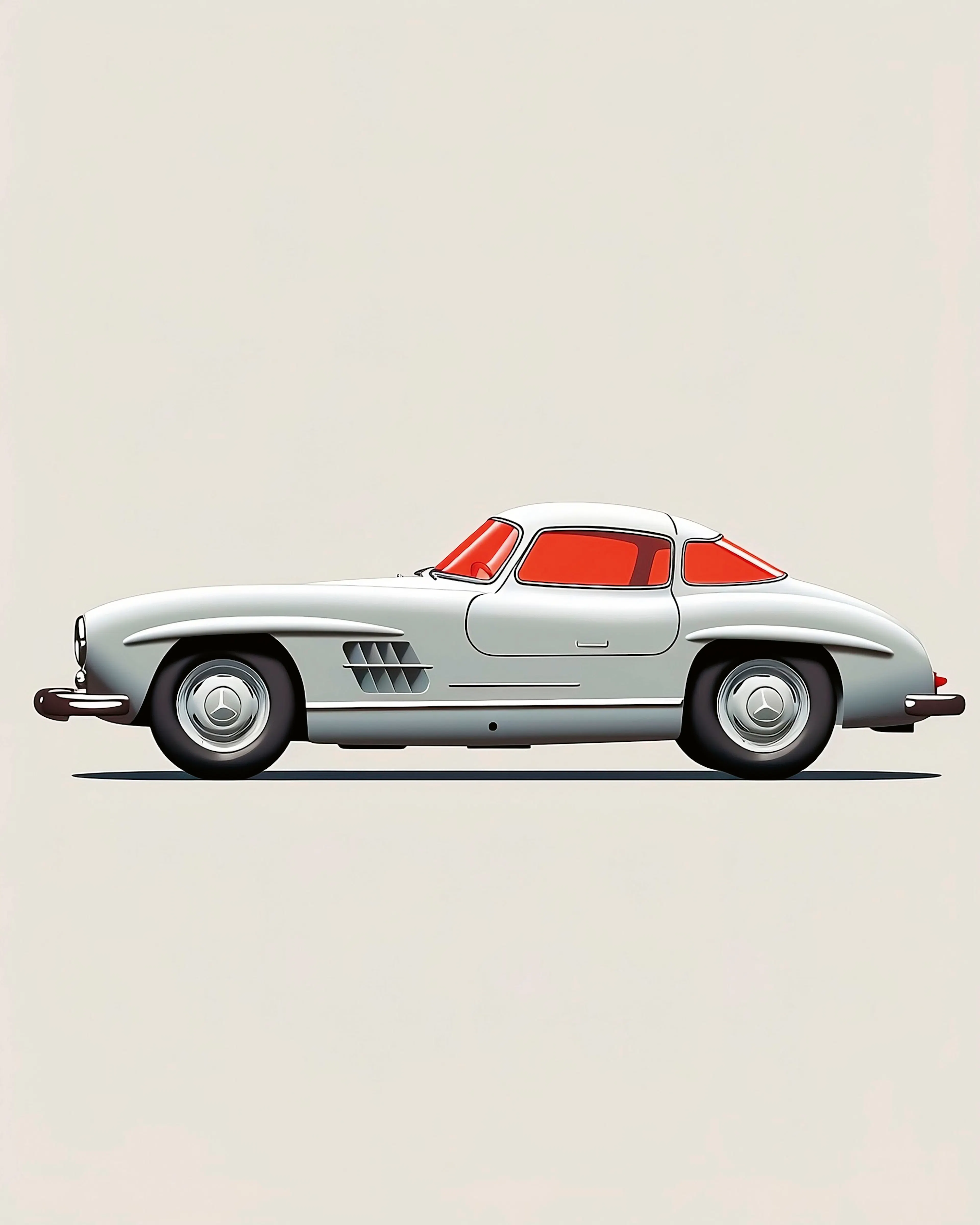 White Classic Roadster Poster 0