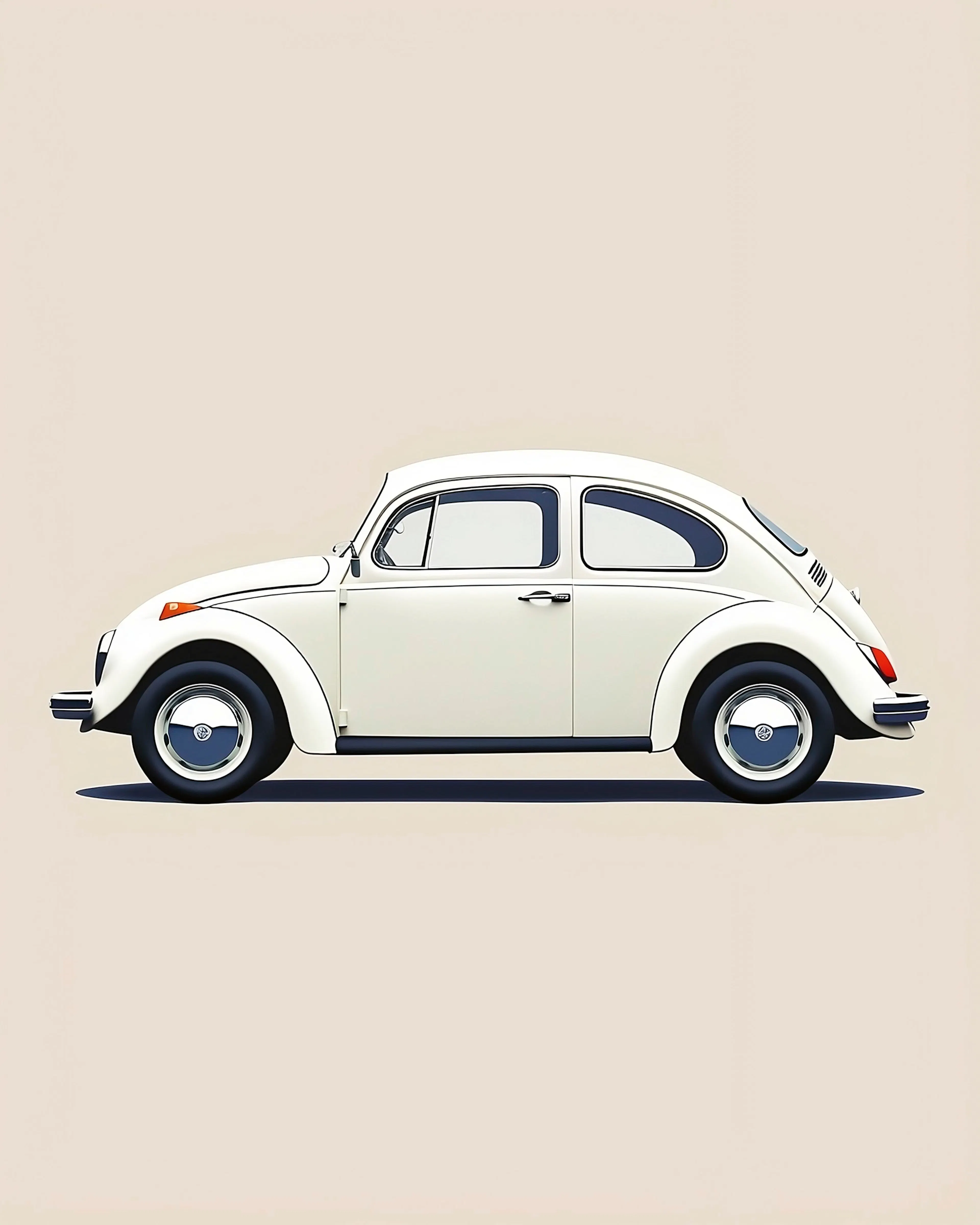 White Classic Beetle Poster 0