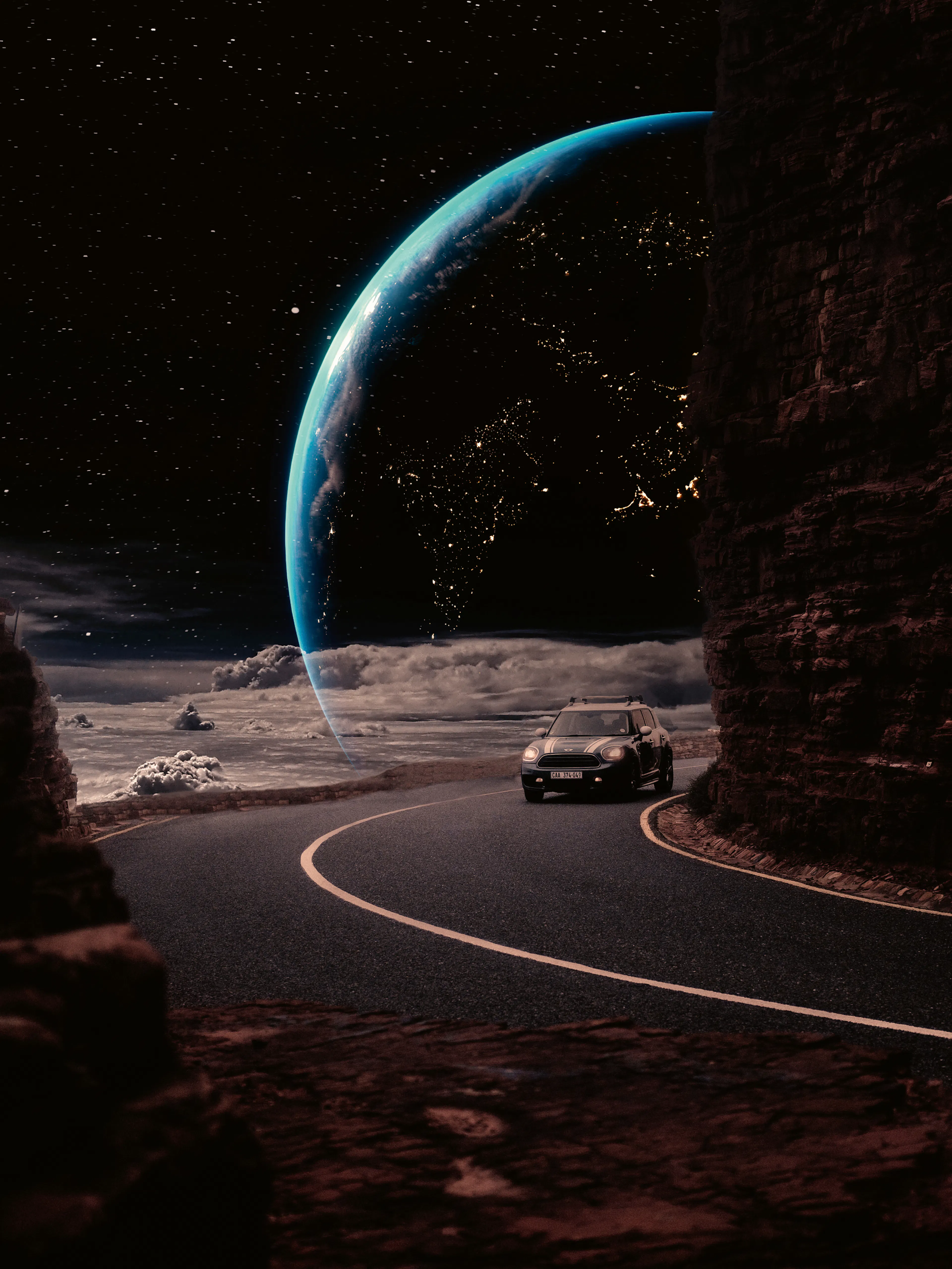 Cosmic Drive Bleu Foncé Poster 0