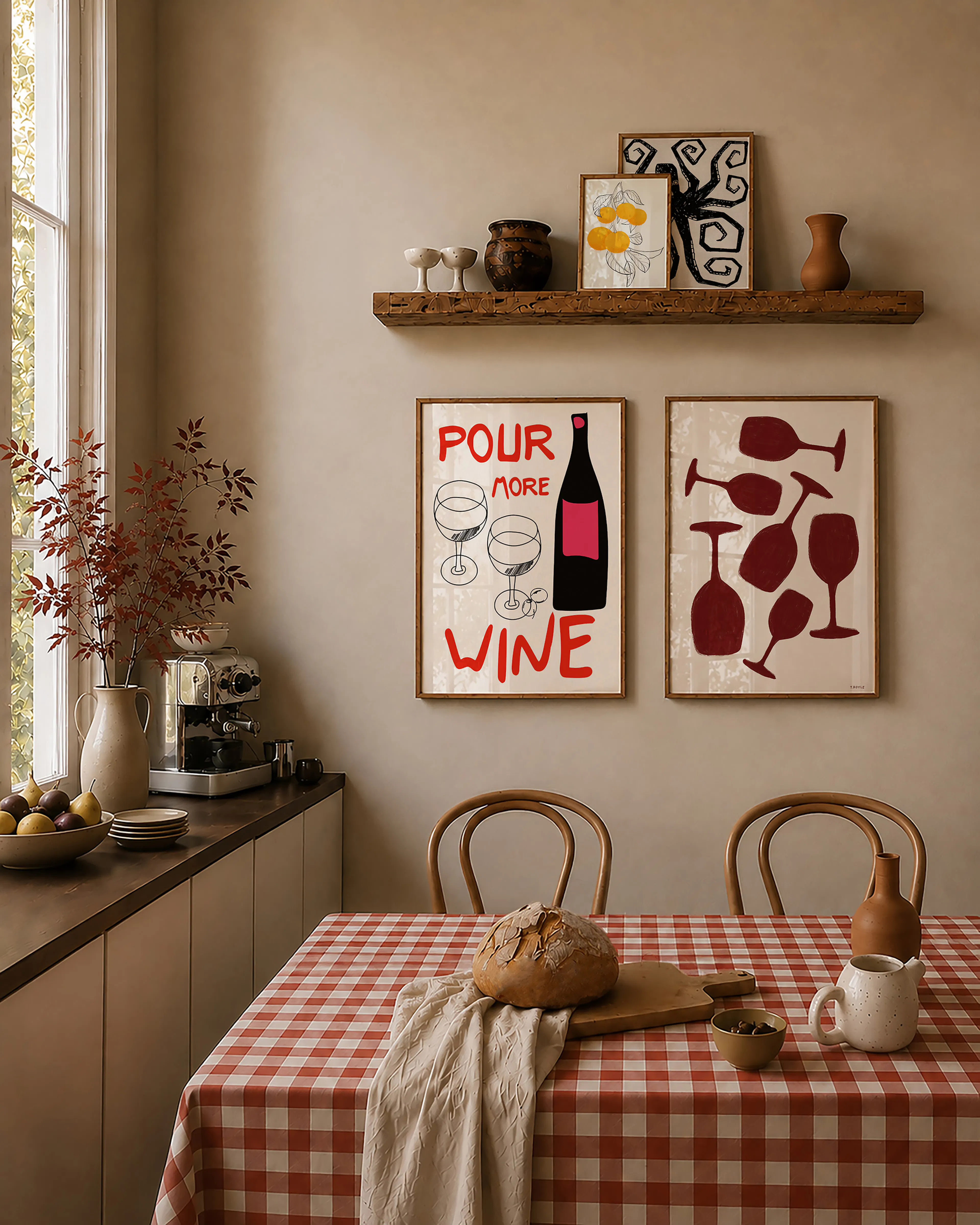 Illustrations in the kitchen fotowand