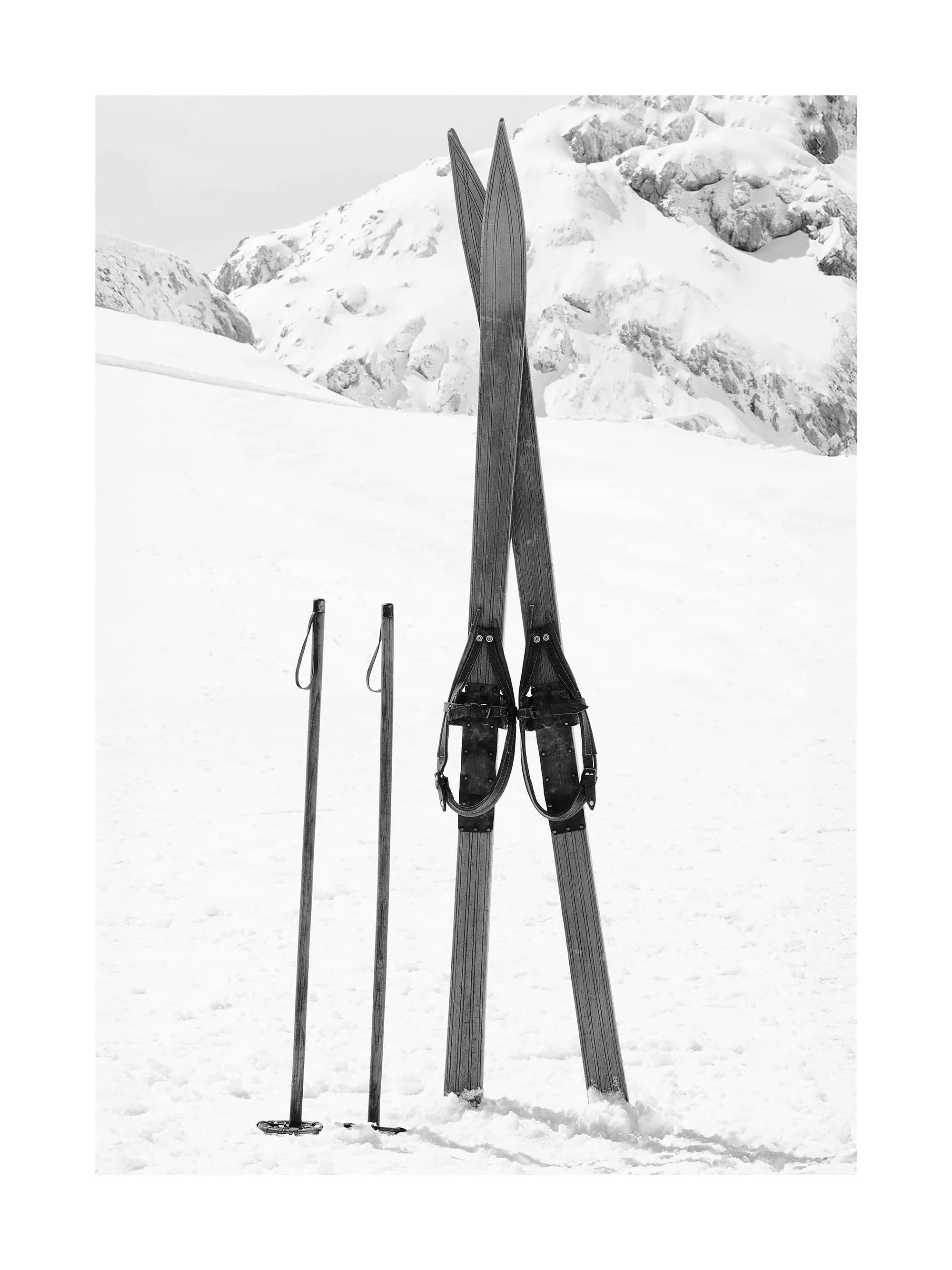 Poster Vintage Sci Alpino Bianco e Nero 0