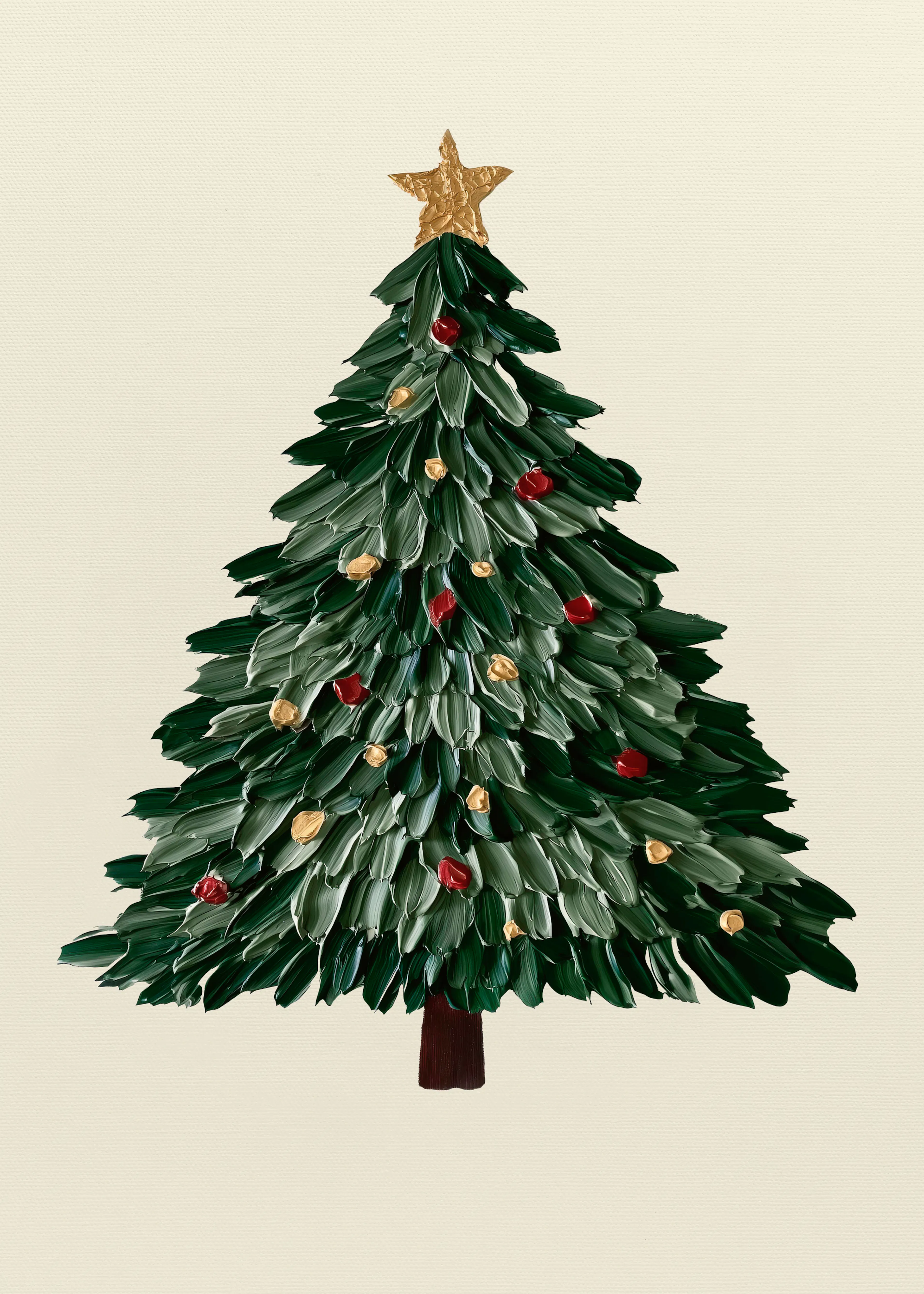 Peinture d'un sapin de Noël Poster 0