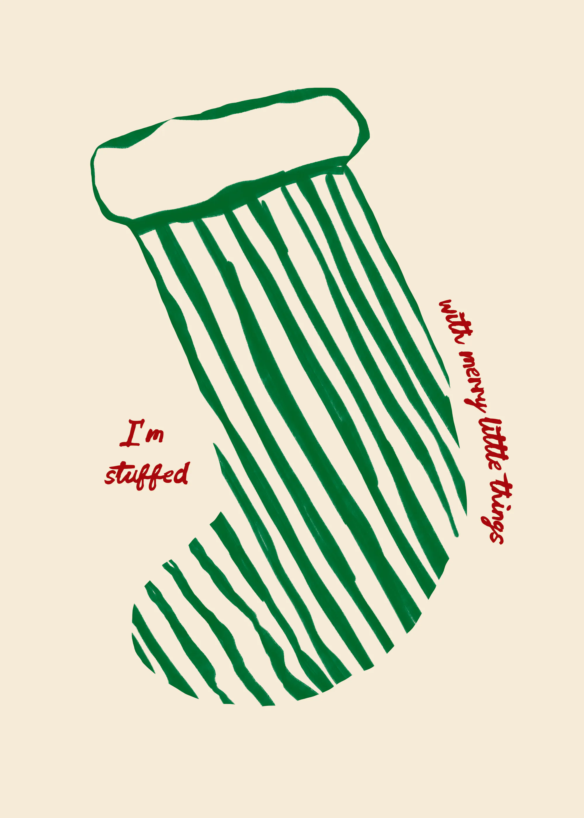 Striped Christmas Stocking Poster 0