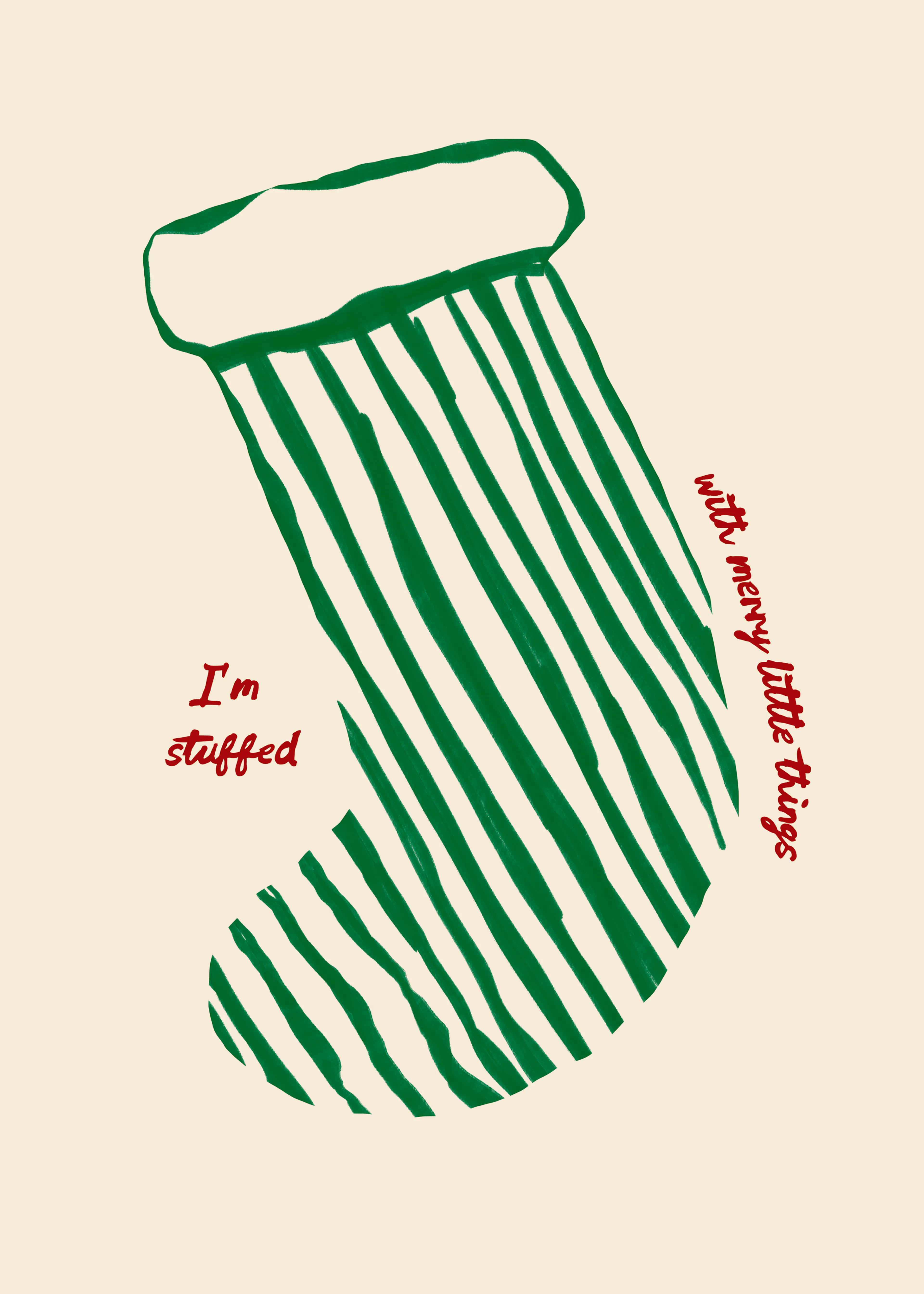 Striped Christmas Stocking Poster 0