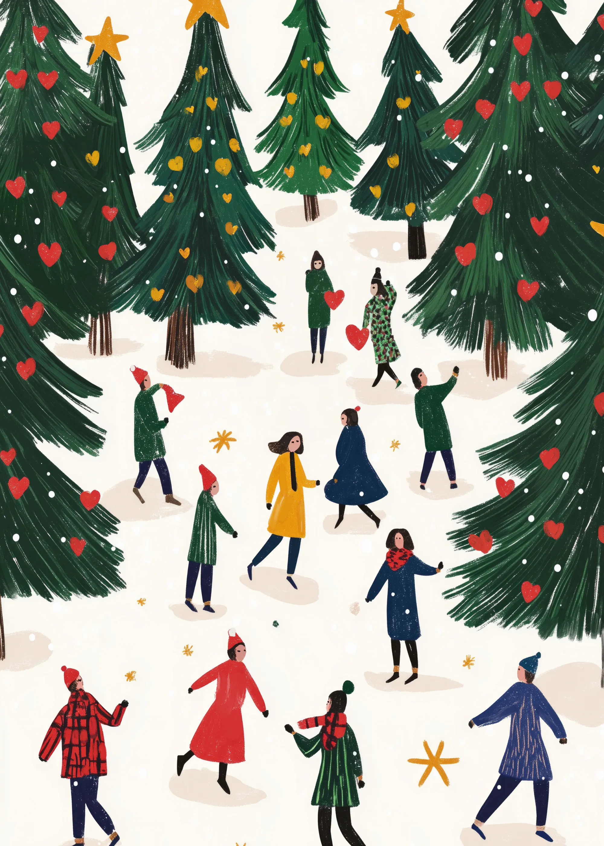 Foresta invernale verde Poster 0