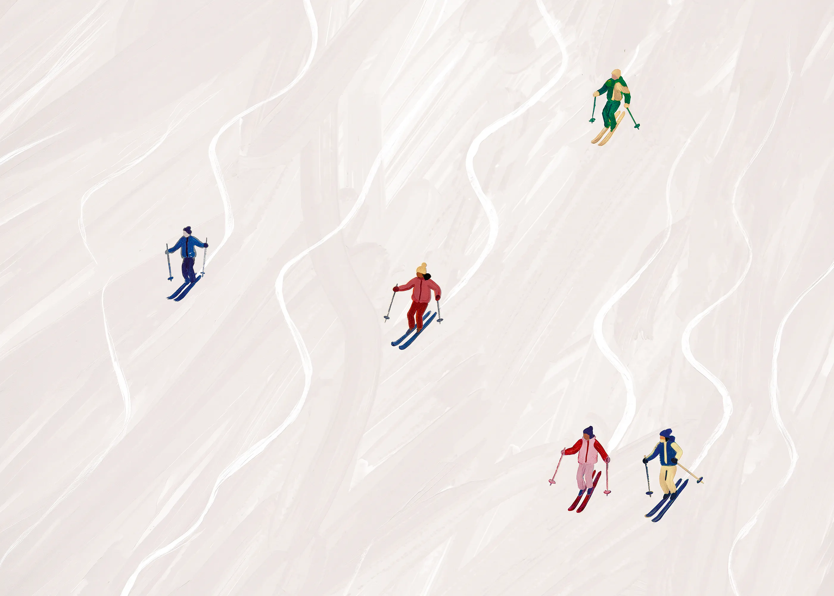 White Winter Skiing Poster 0