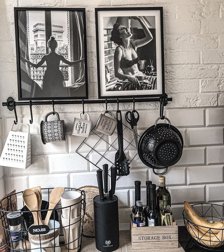 Stampe per la cucina in bianco e nero