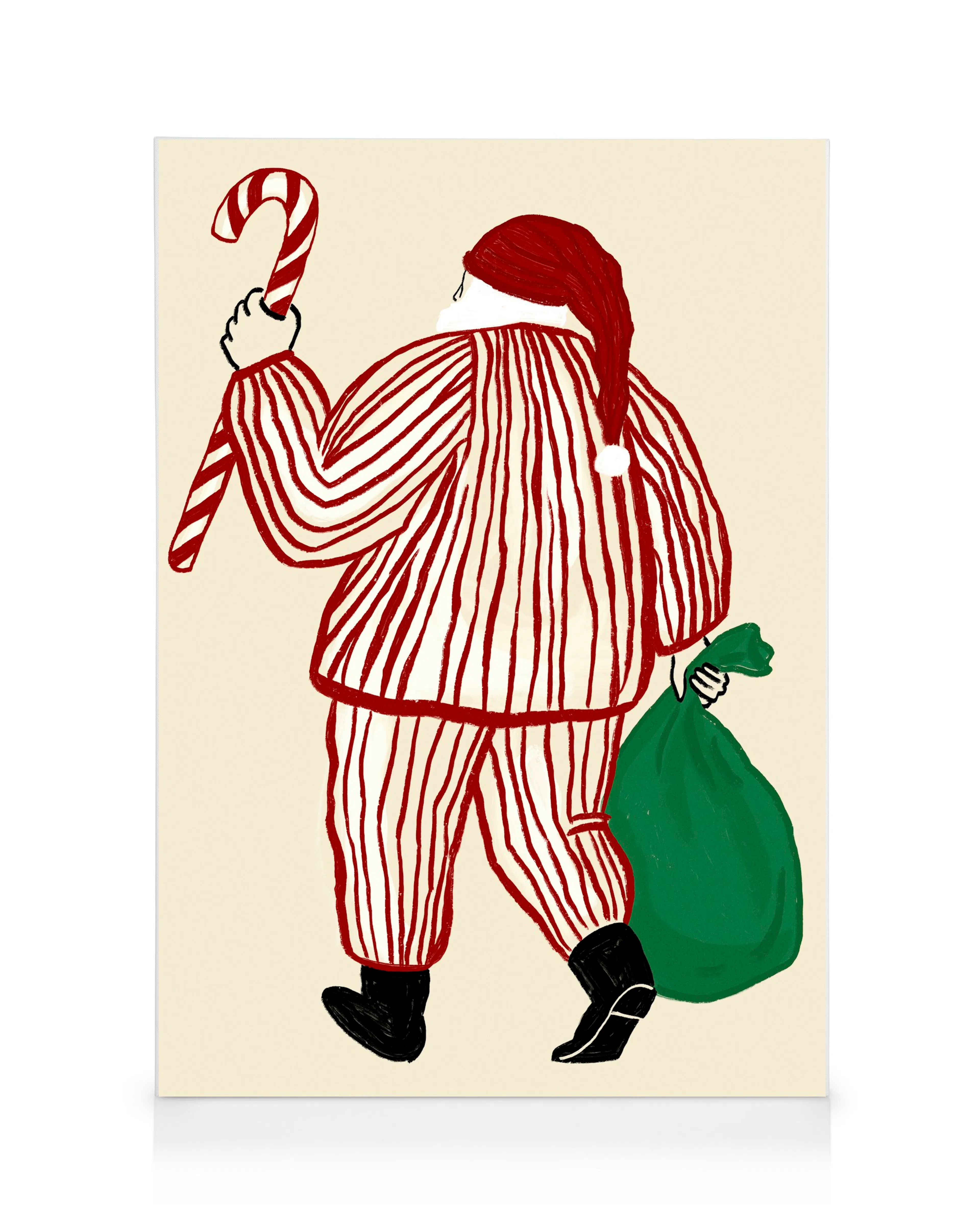 Gestreifter Weihnachtsmann Leinwandbild 0