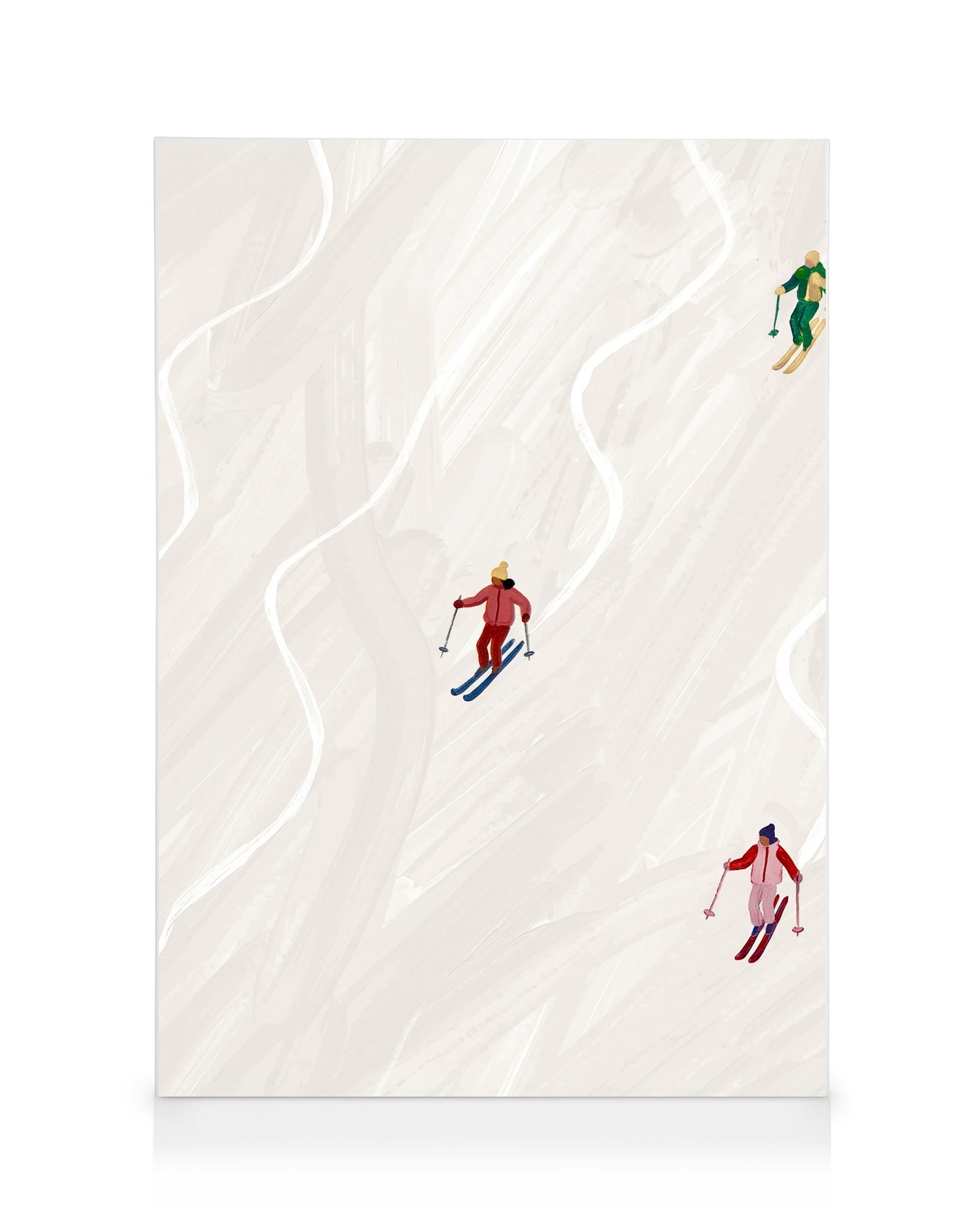 Skifahren in weißer Winterlandschaft Leinwandbild 0