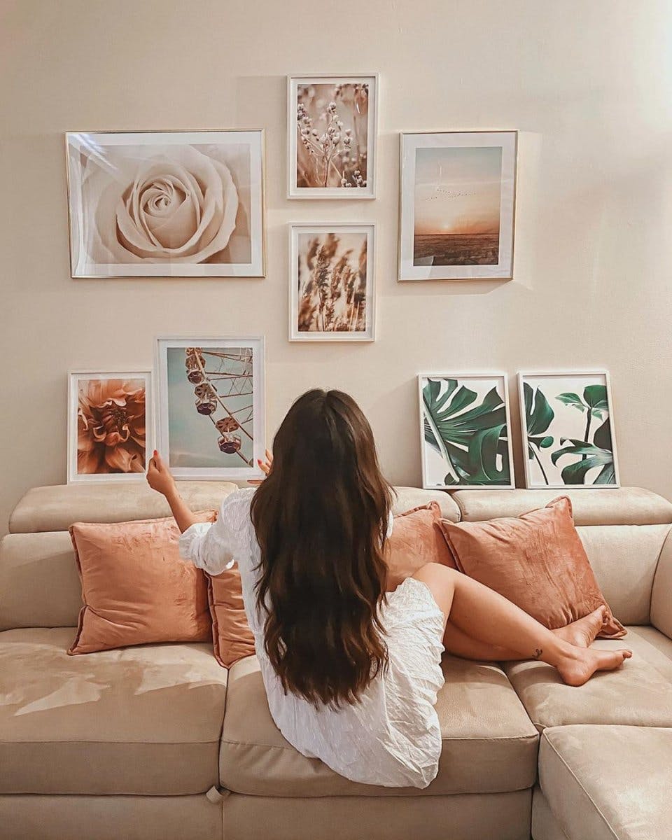 Wohnzimmer Bilderwand Monstera Bilder Blumen Wandbilder