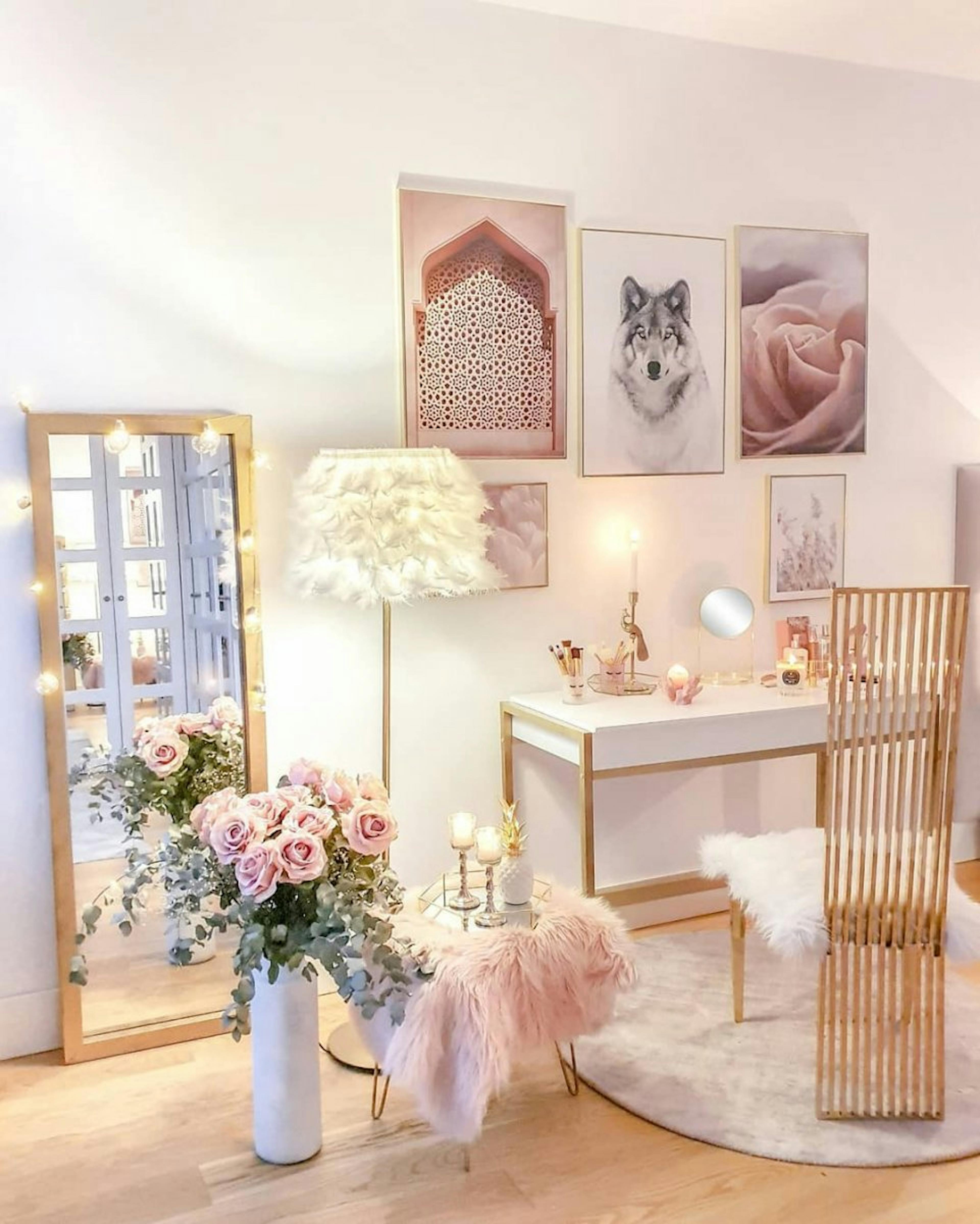 Dressing composition murale rose posters fleurs thumbnail