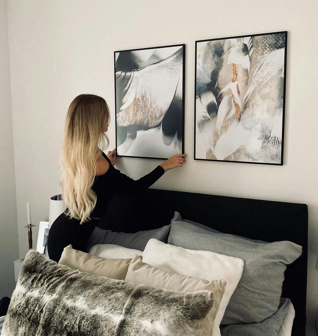 Black and Gold Veins Soothe your Sould posters abstract prints black wooden frames