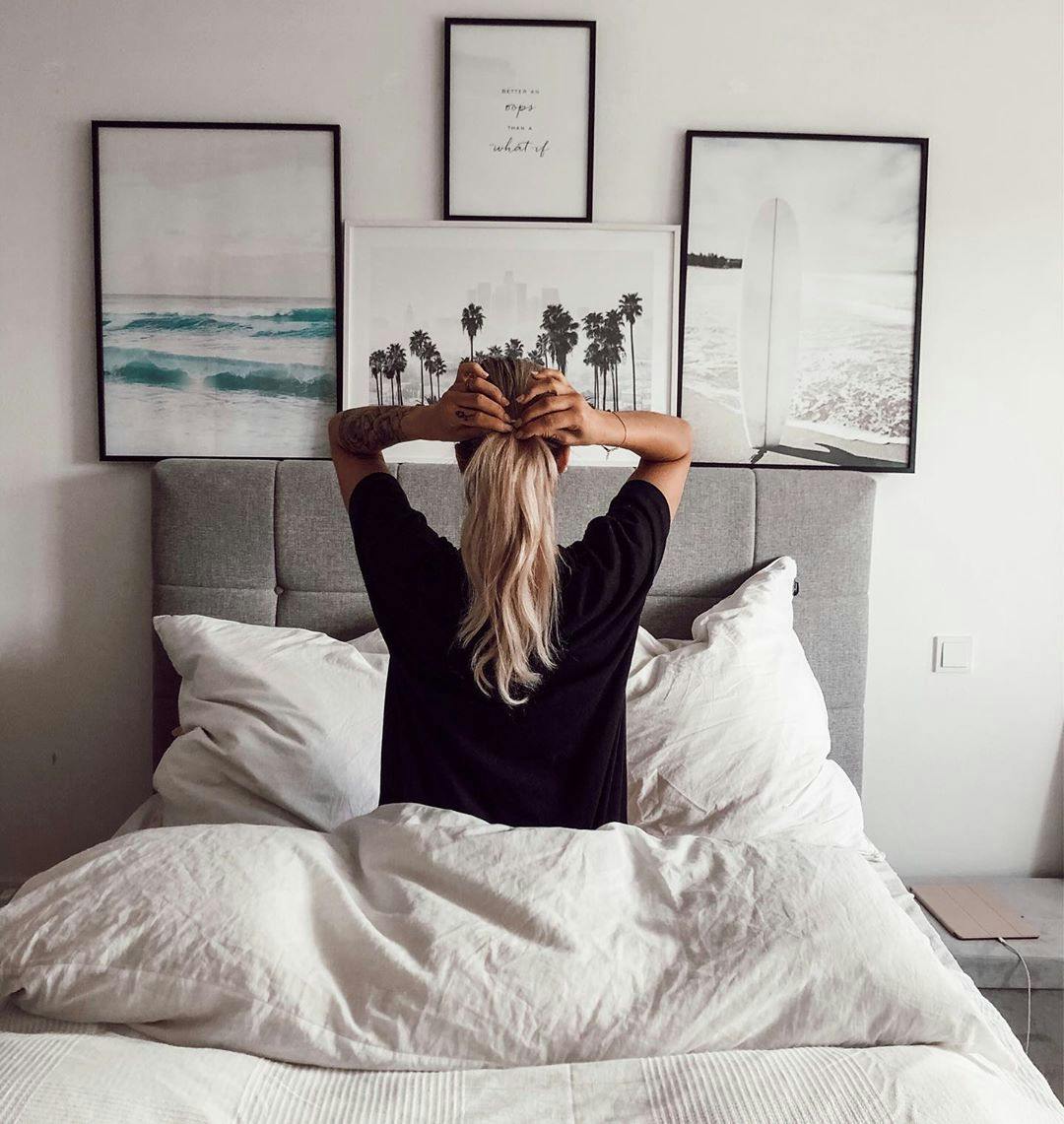 カリフォルニア 黒 フレーム 寝室 おしゃれ ポスター